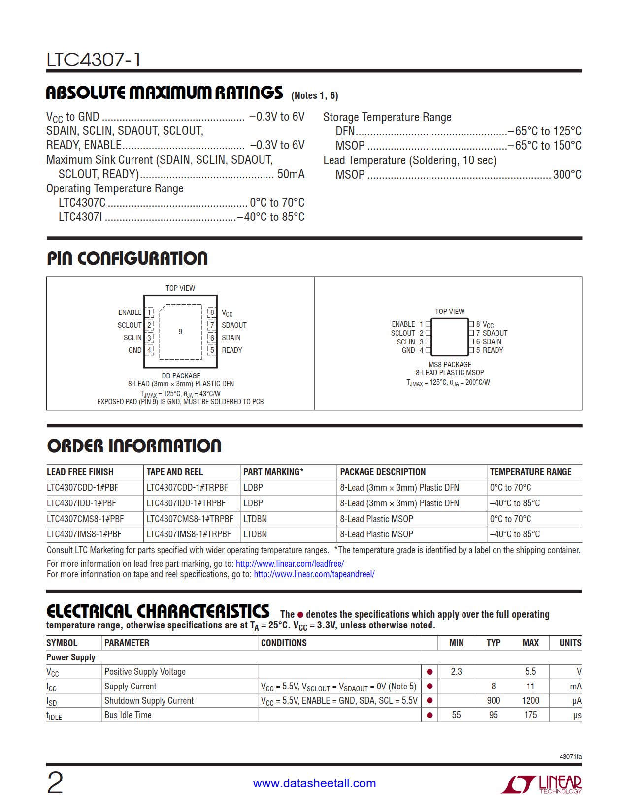 LTC4307-1 Datasheet Page 2