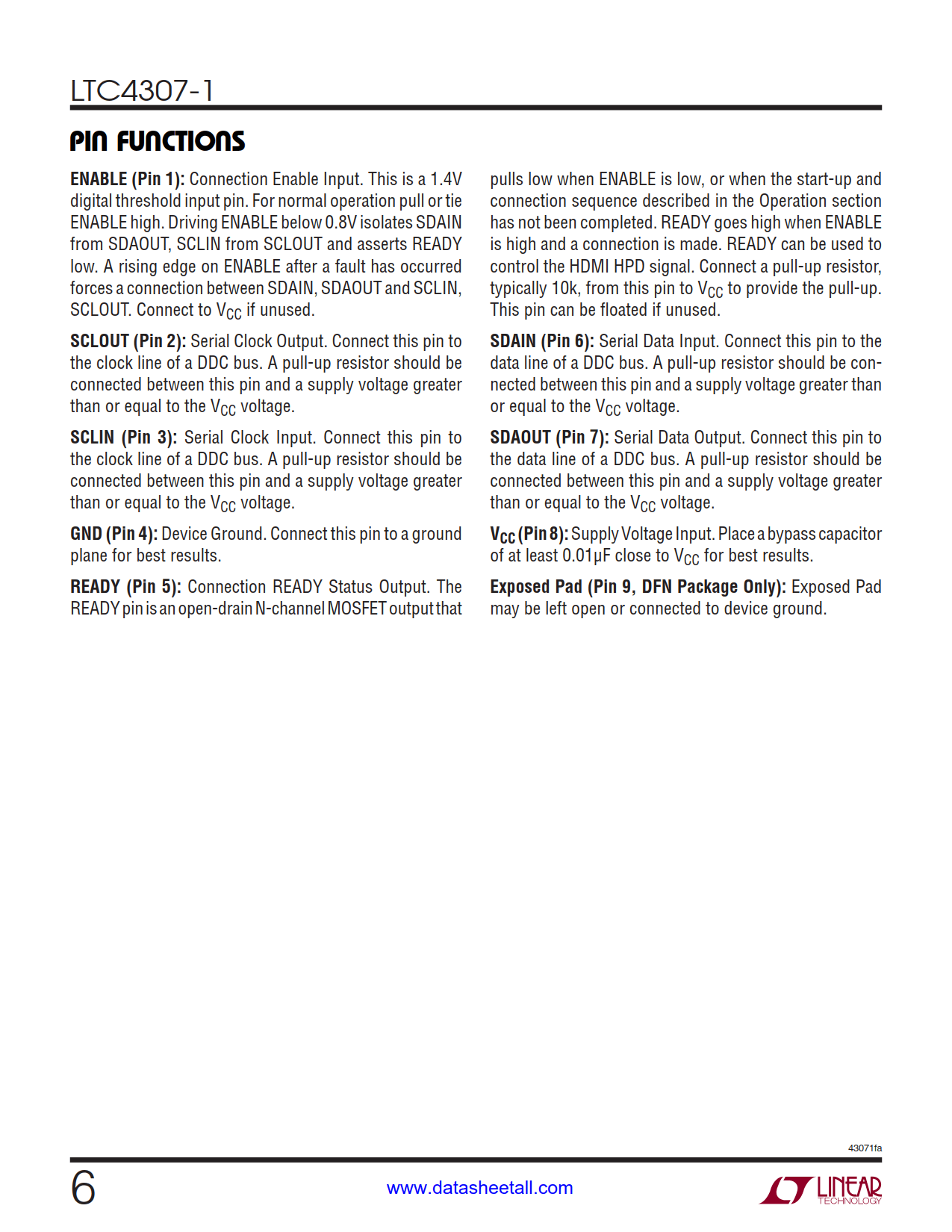 LTC4307-1 Datasheet Page 6