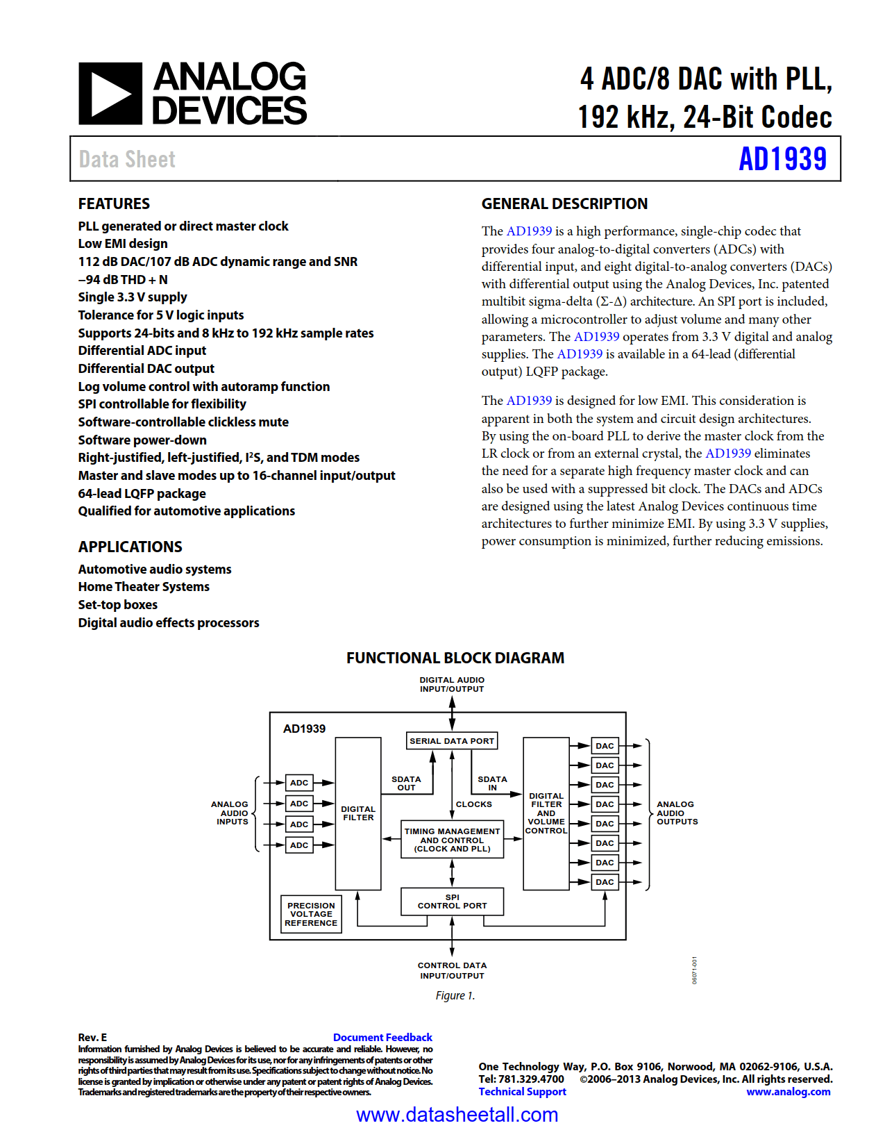 AD1939 Datasheet