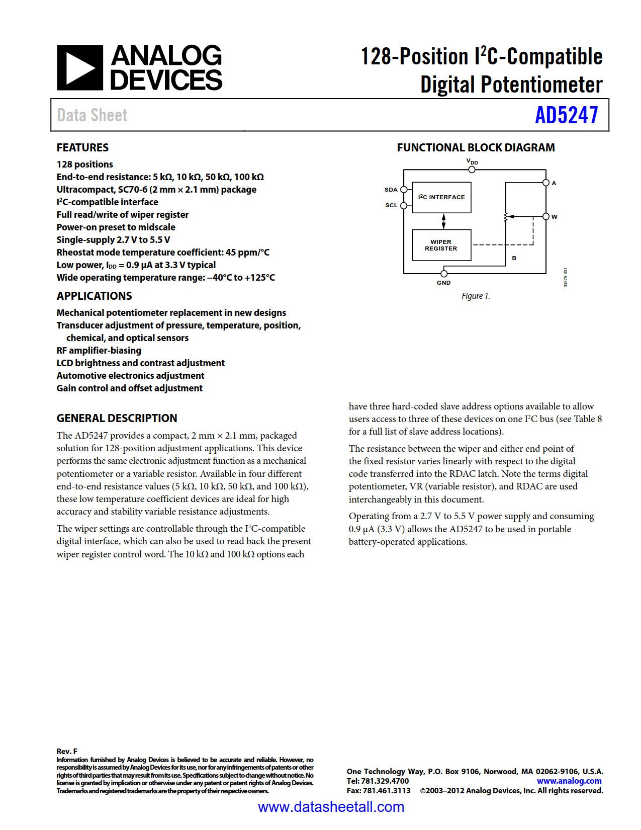 AD5247 Datasheet