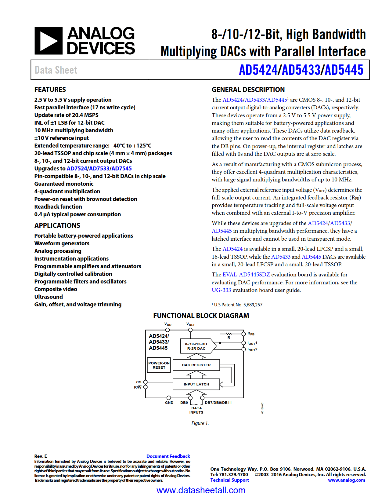 AD5433 Datasheet