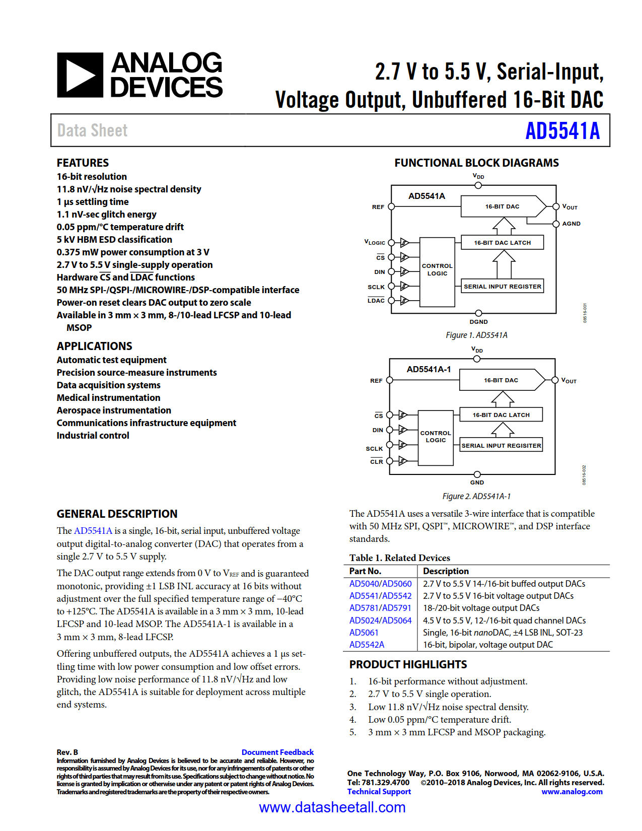 AD5541A Datasheet