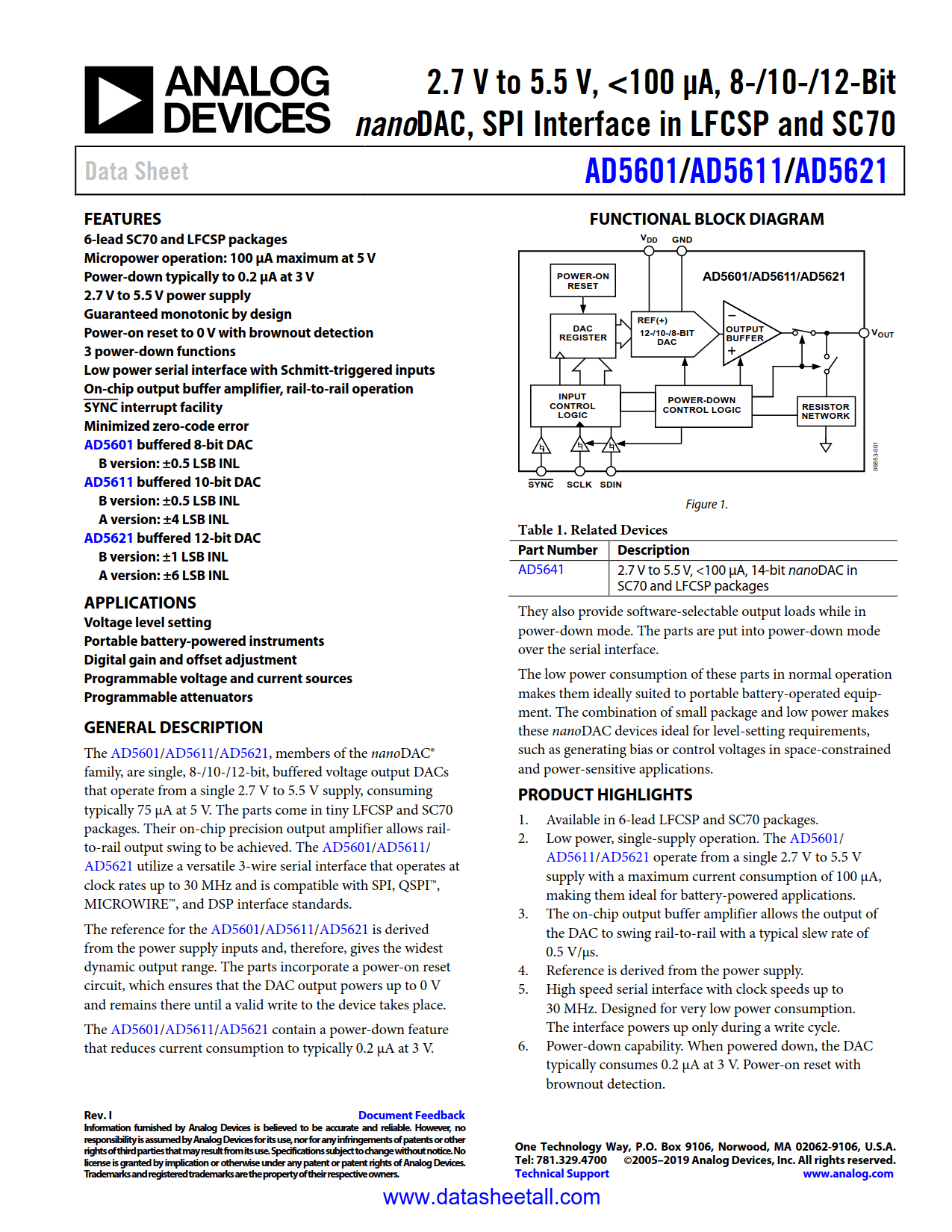 AD5601 Datasheet