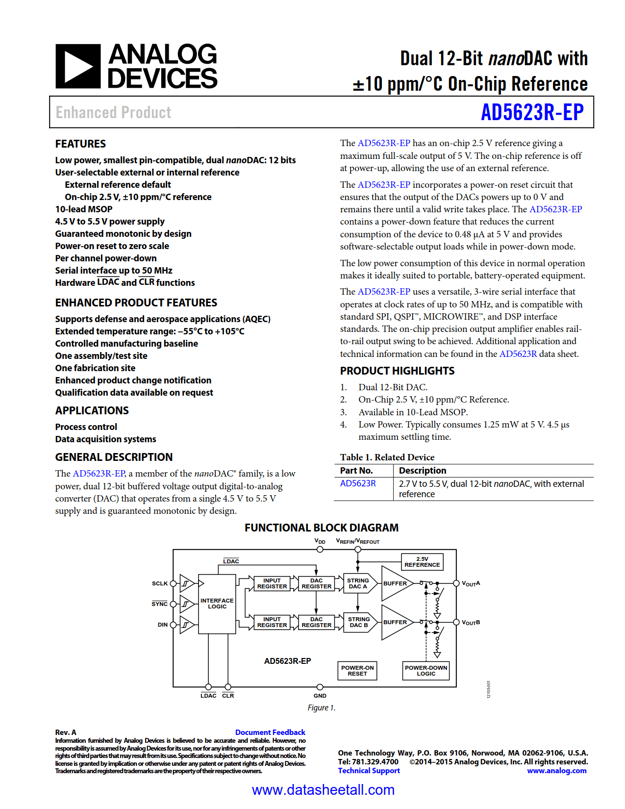 AD5623R-EP Datasheet