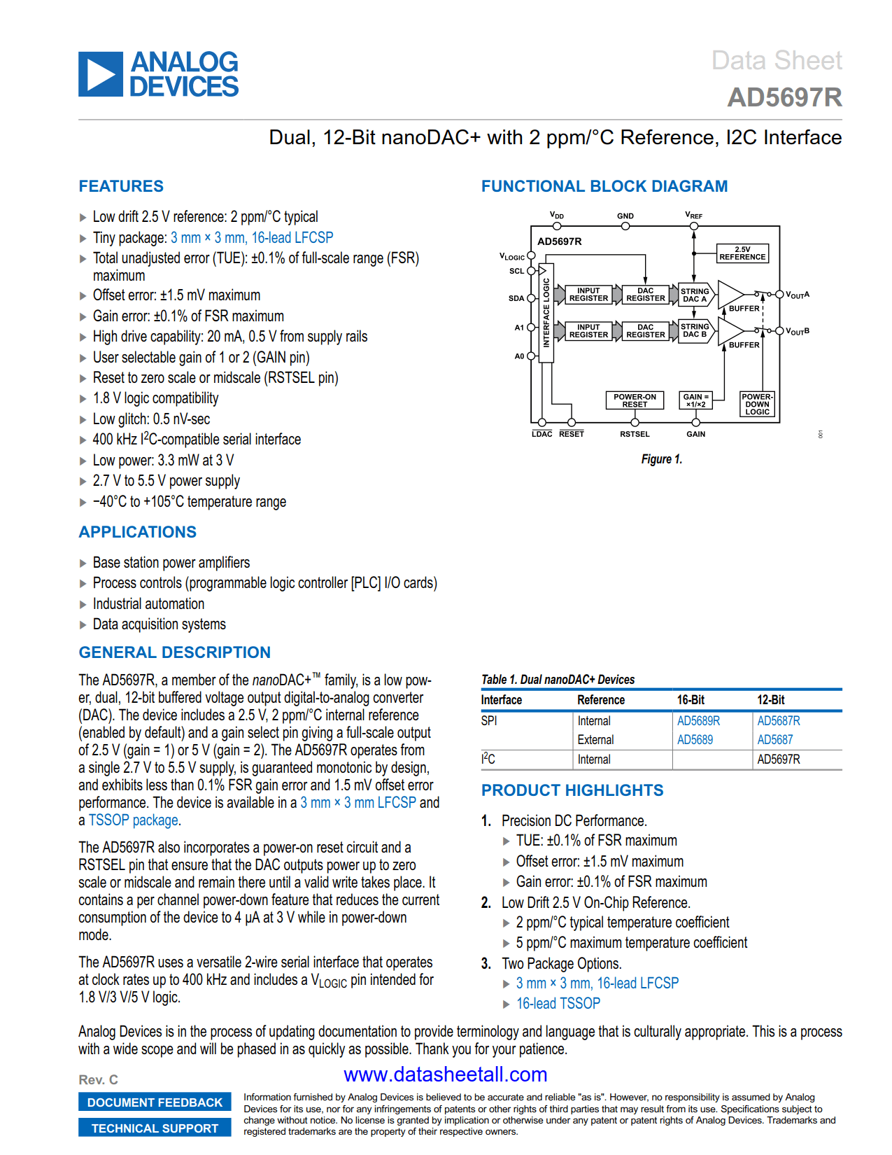 AD5697R Datasheet