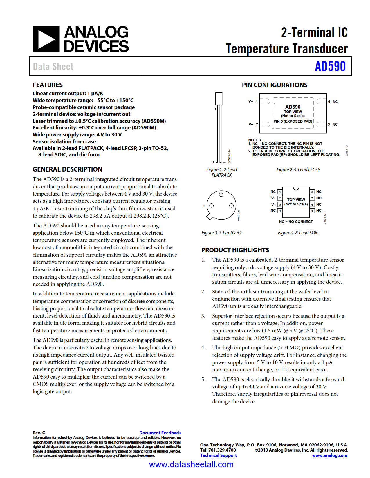 AD590 Datasheet