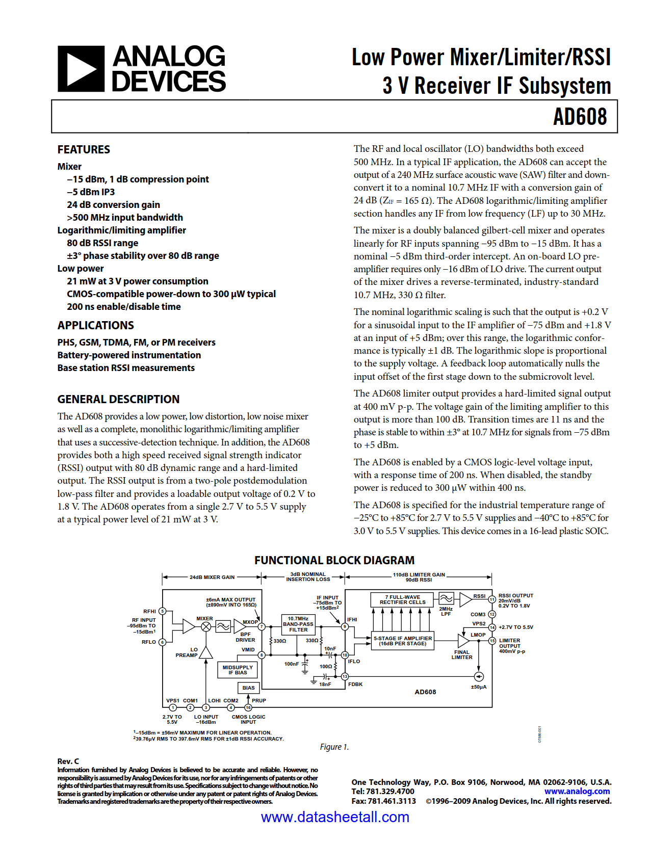 AD608 Datasheet