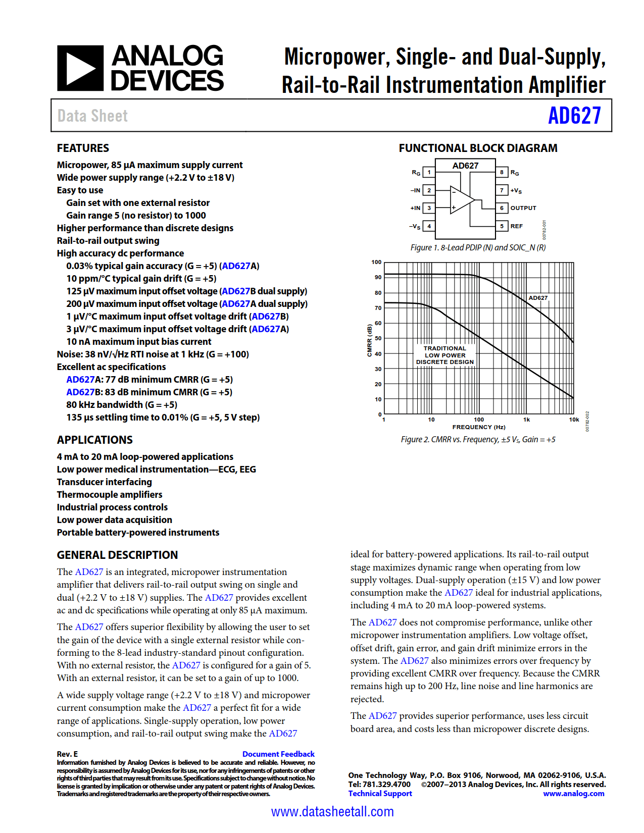 AD627 Datasheet