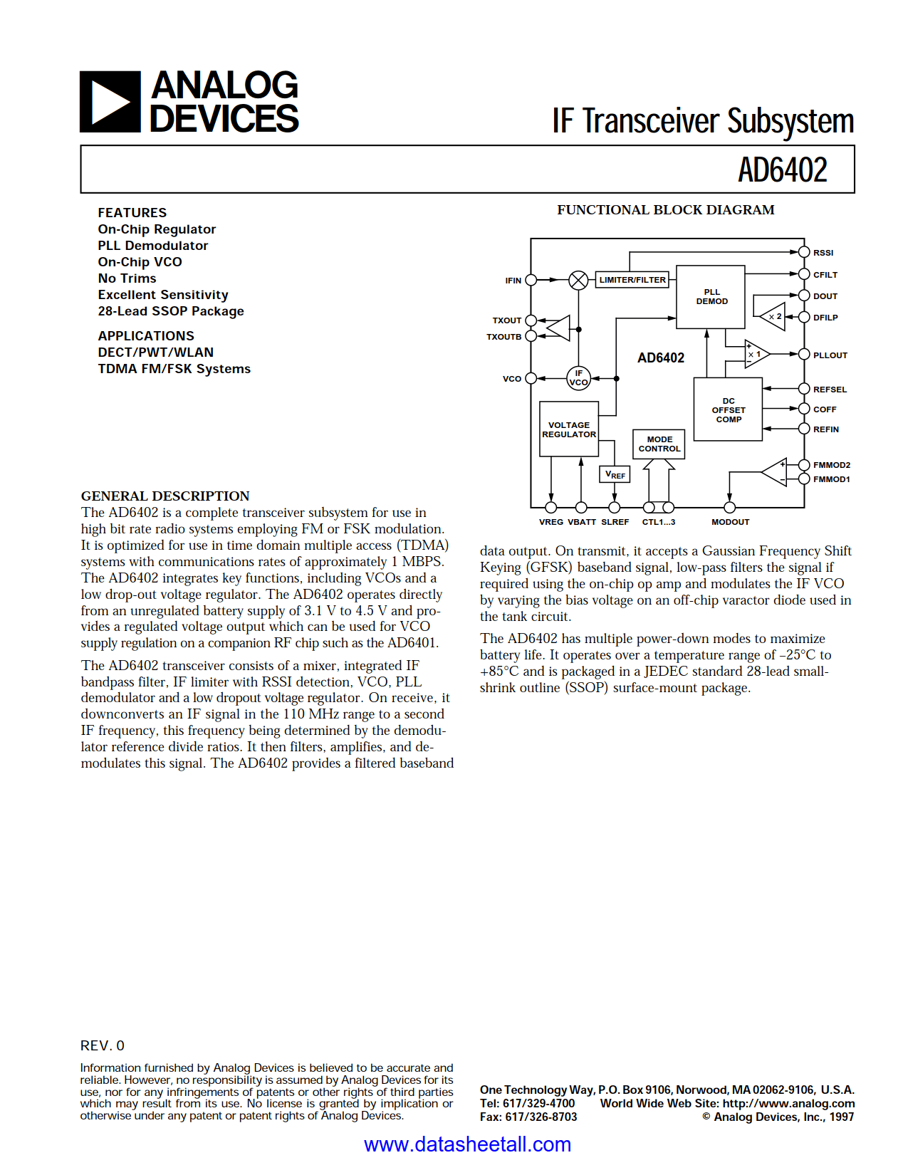 AD6402 Datasheet