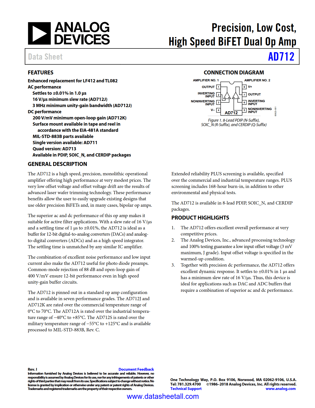 AD712 Datasheet