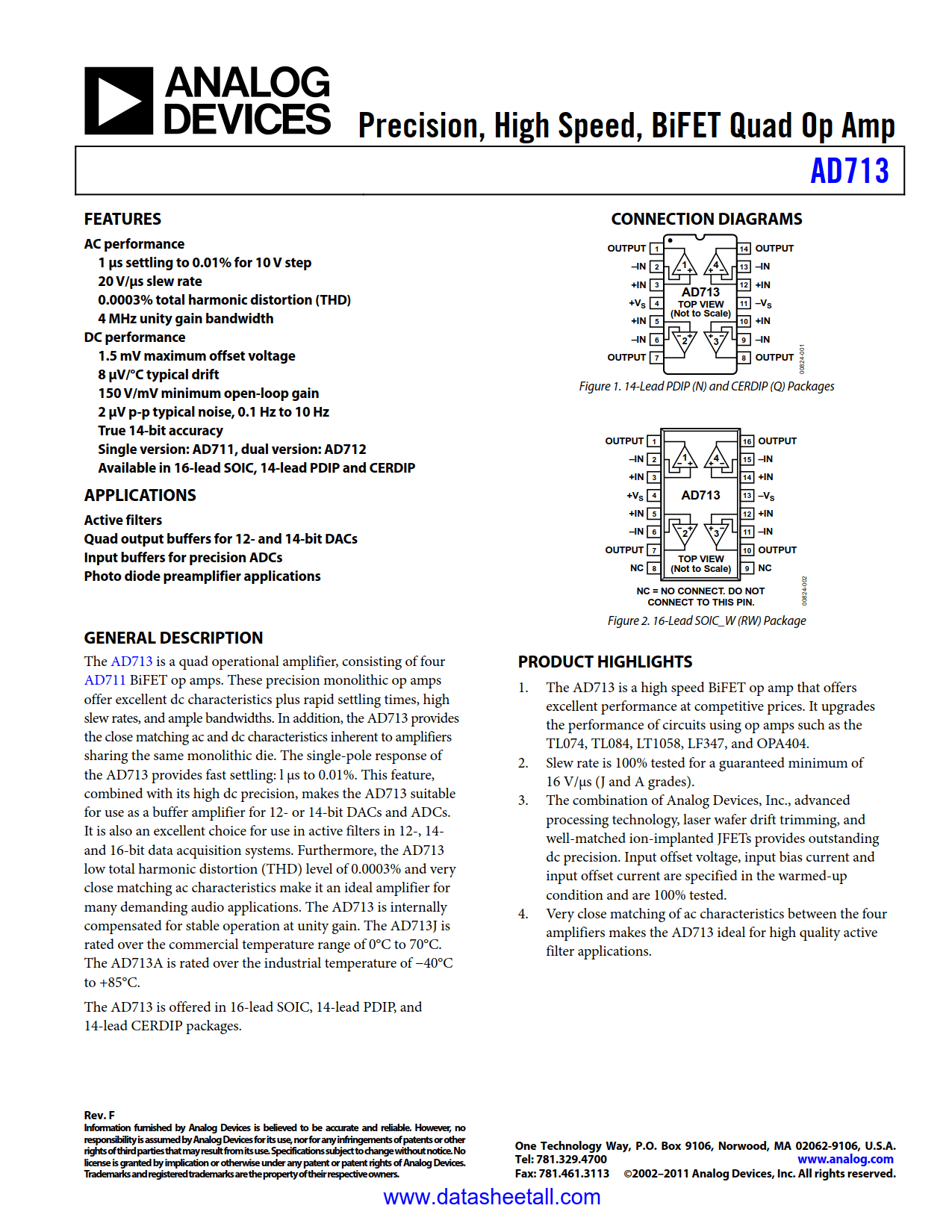AD713 Datasheet