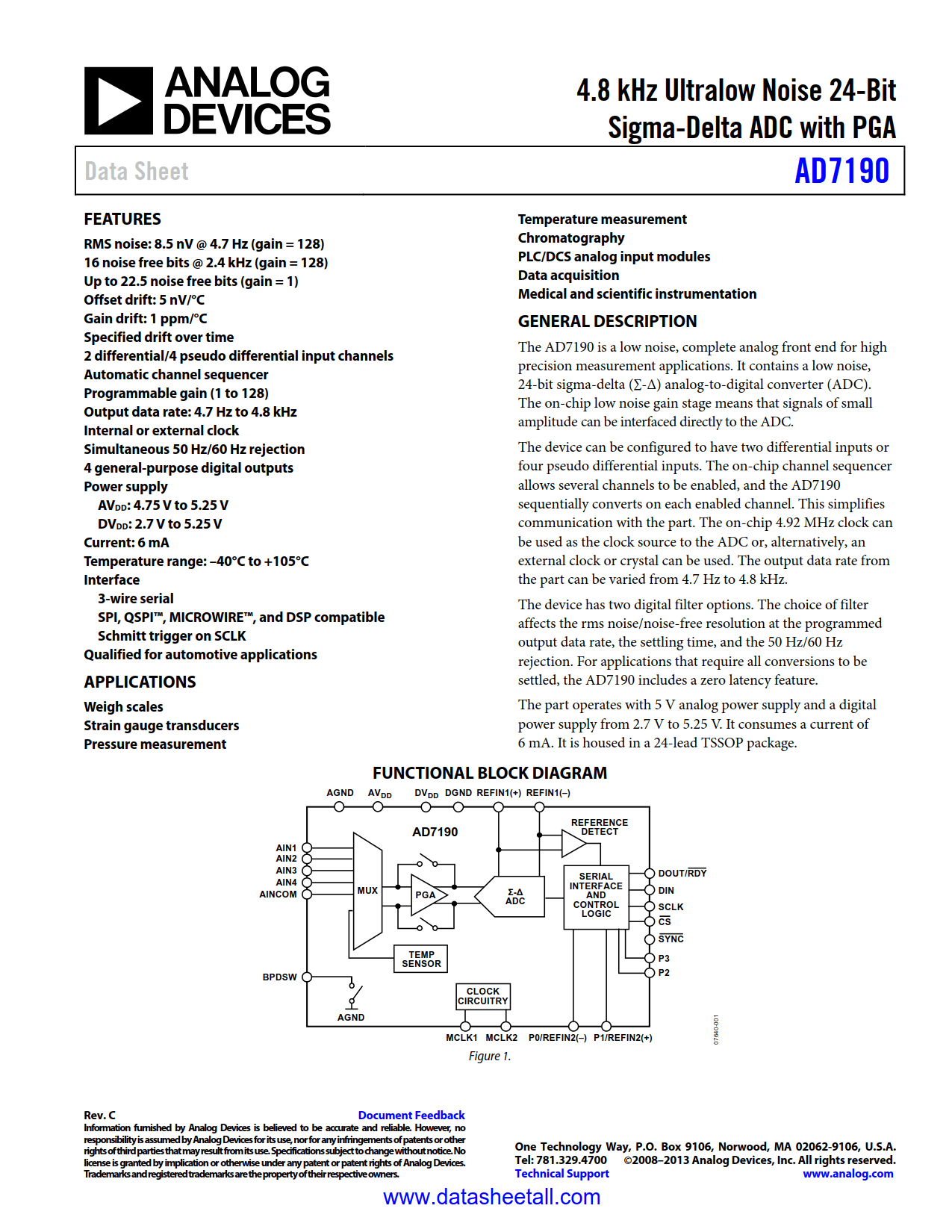 AD7190 Datasheet
