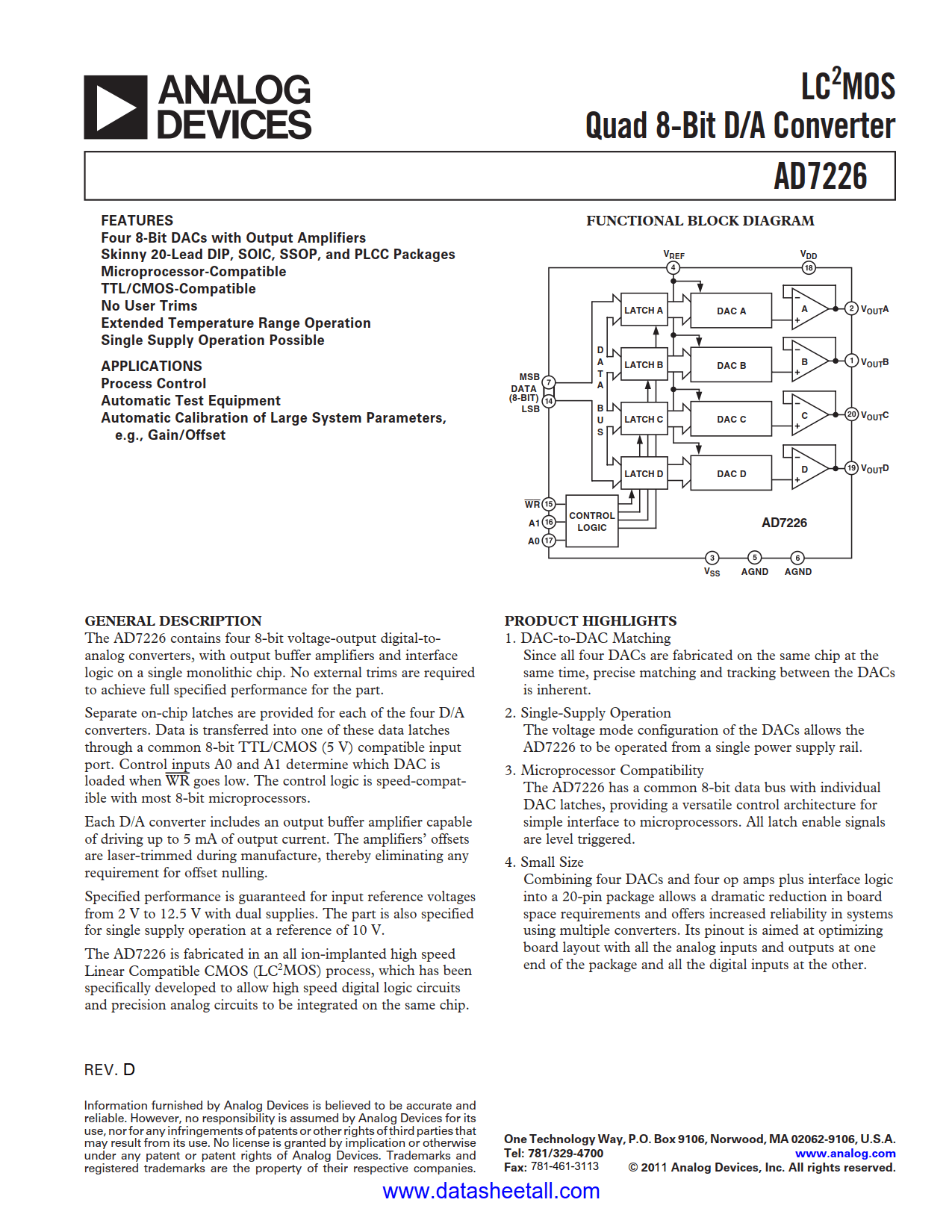 AD7226 Datasheet
