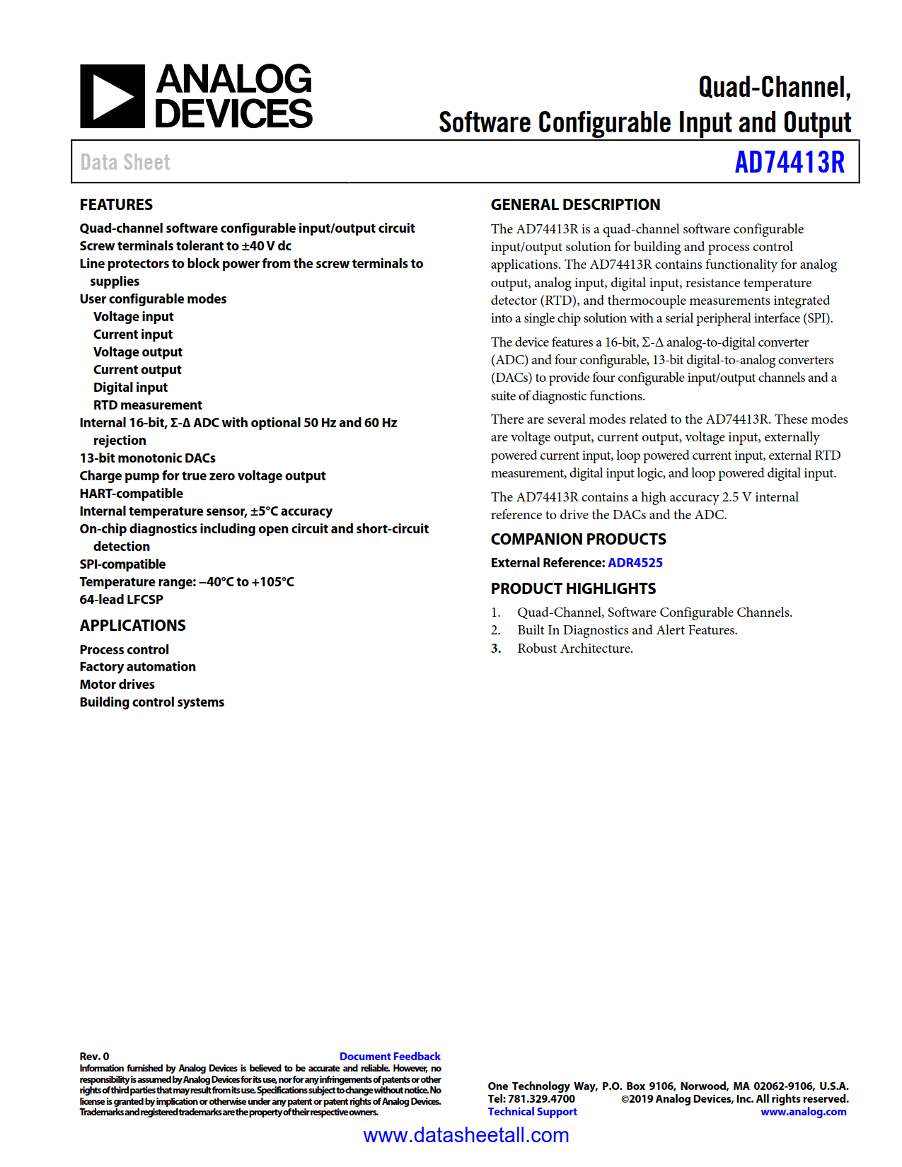 AD74413R Datasheet