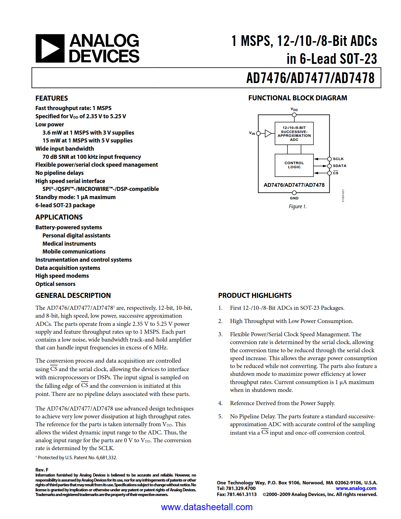 AD7478 Datasheet