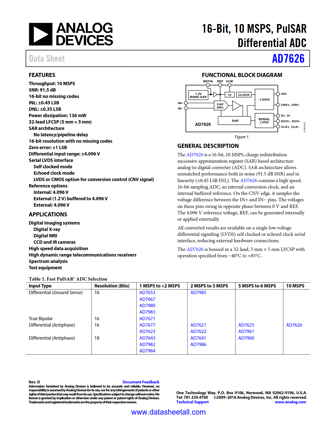 AD7626 Datasheet