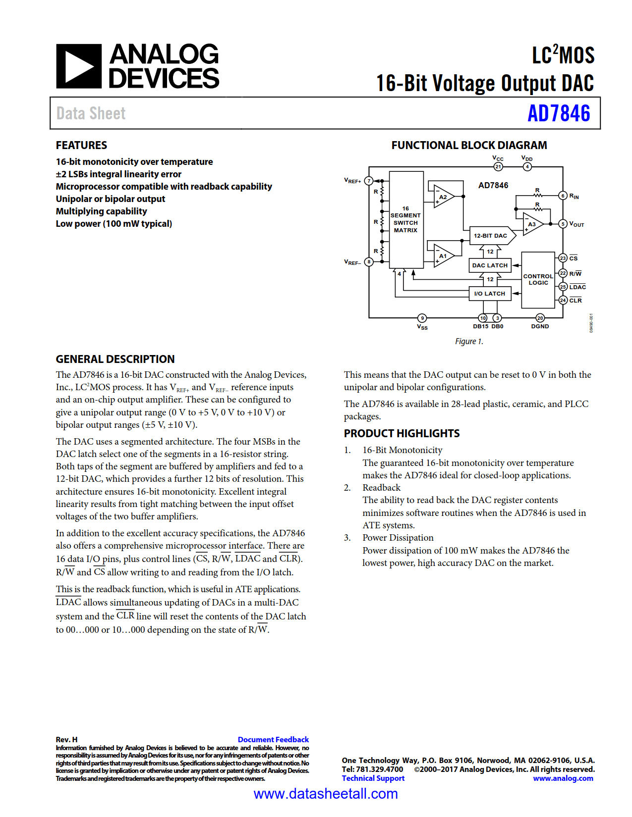 AD7846 Datasheet
