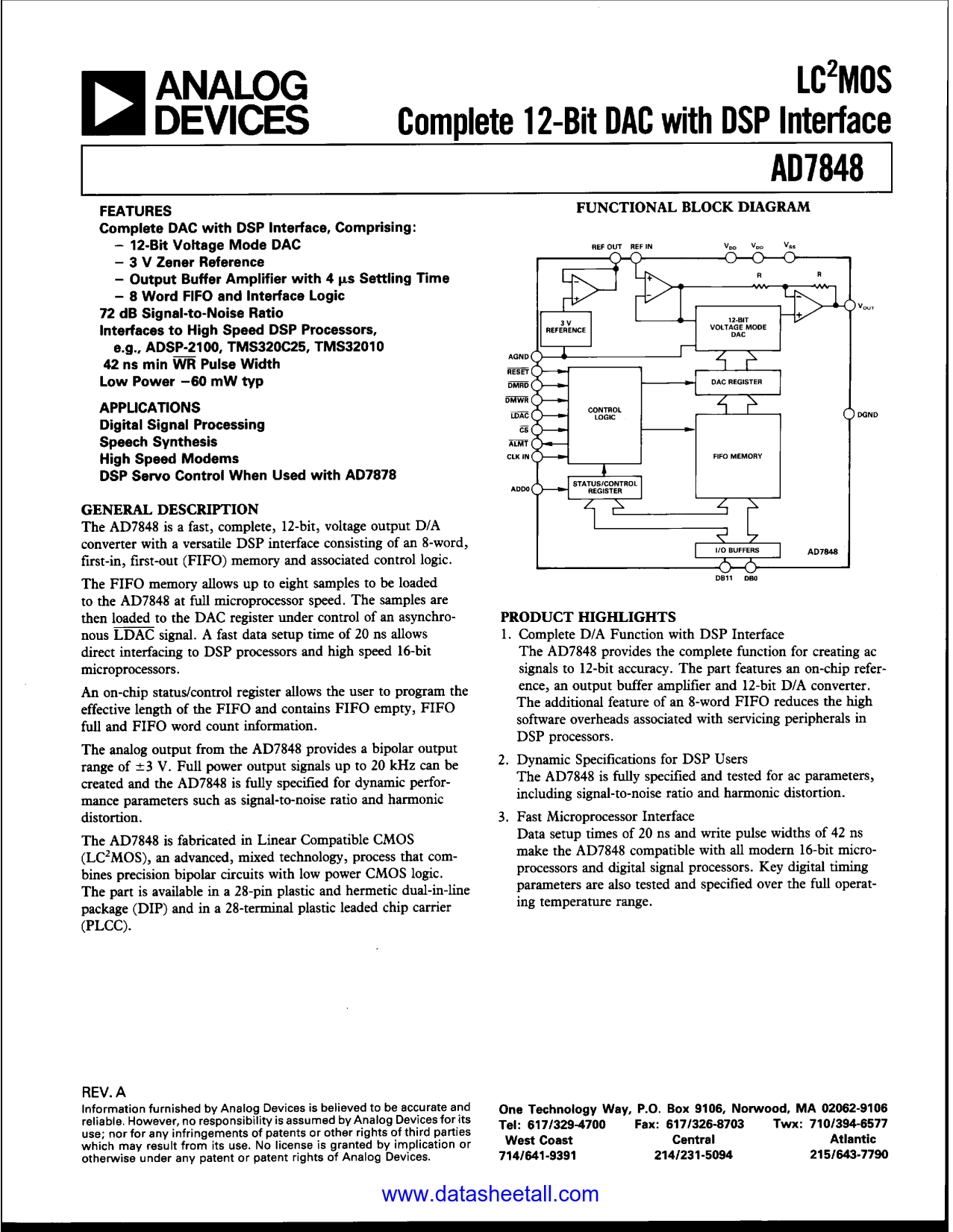 AD7848 Datasheet