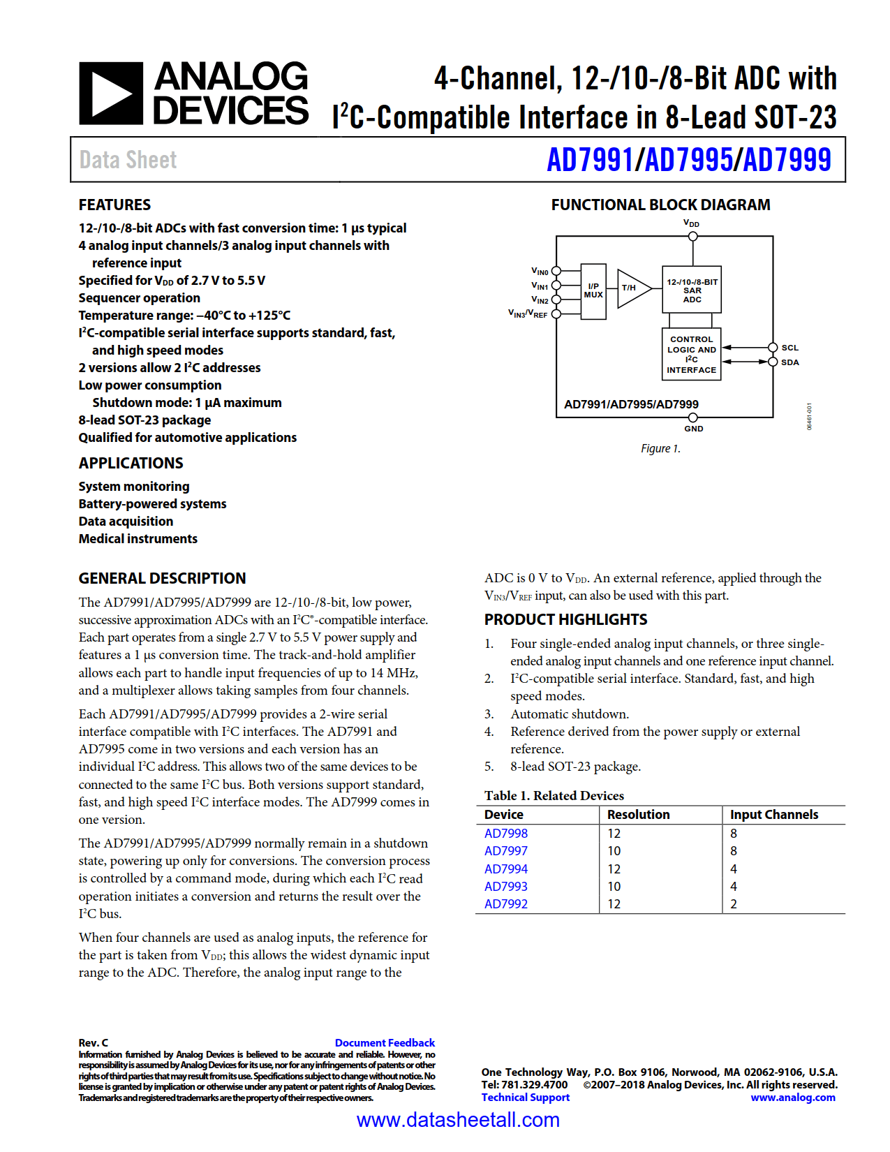 AD7995 Datasheet