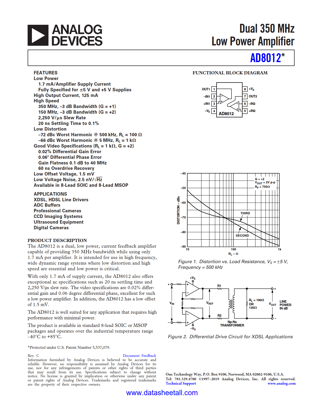 AD8012 Datasheet