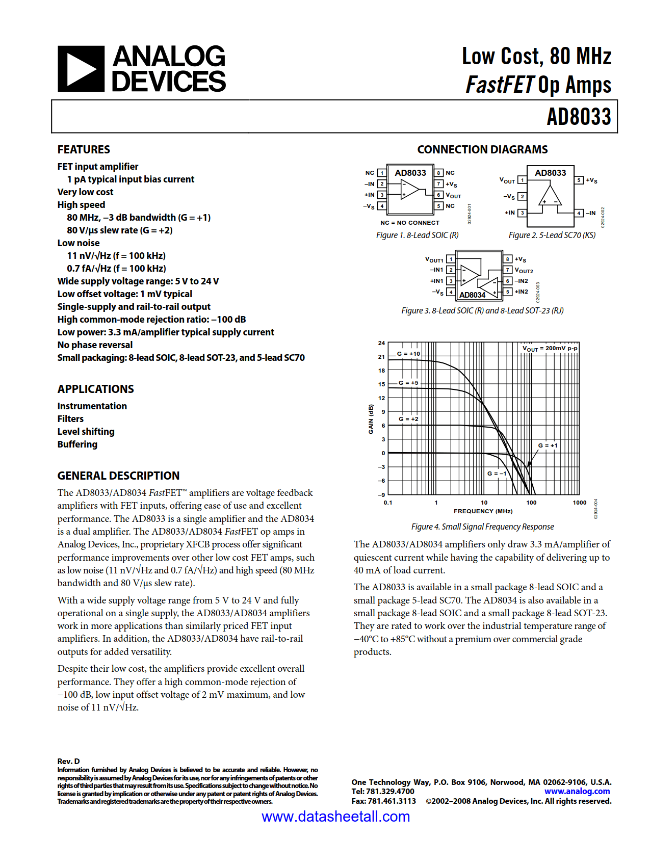 AD8033 Datasheet