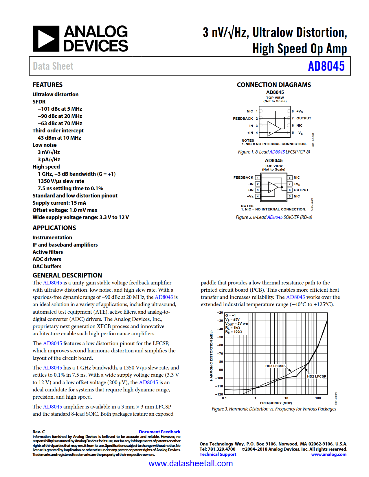 AD8045 Datasheet