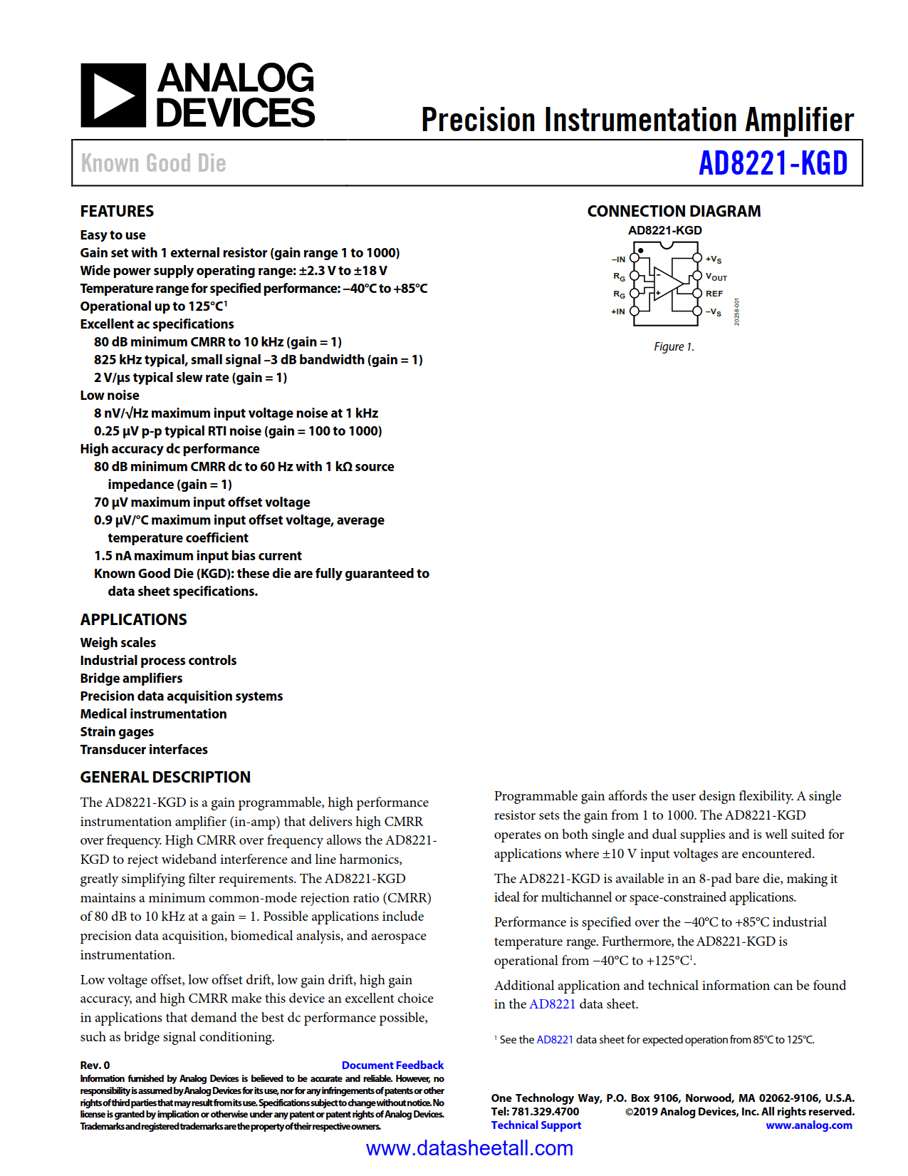 AD8221-KGD Datasheet