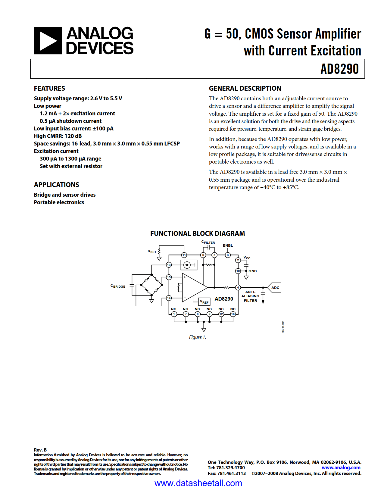 AD8290 Datasheet