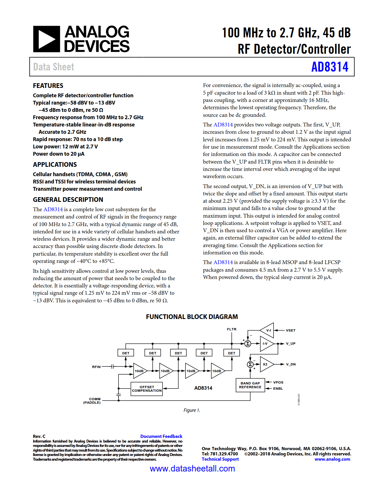 AD8314 Datasheet
