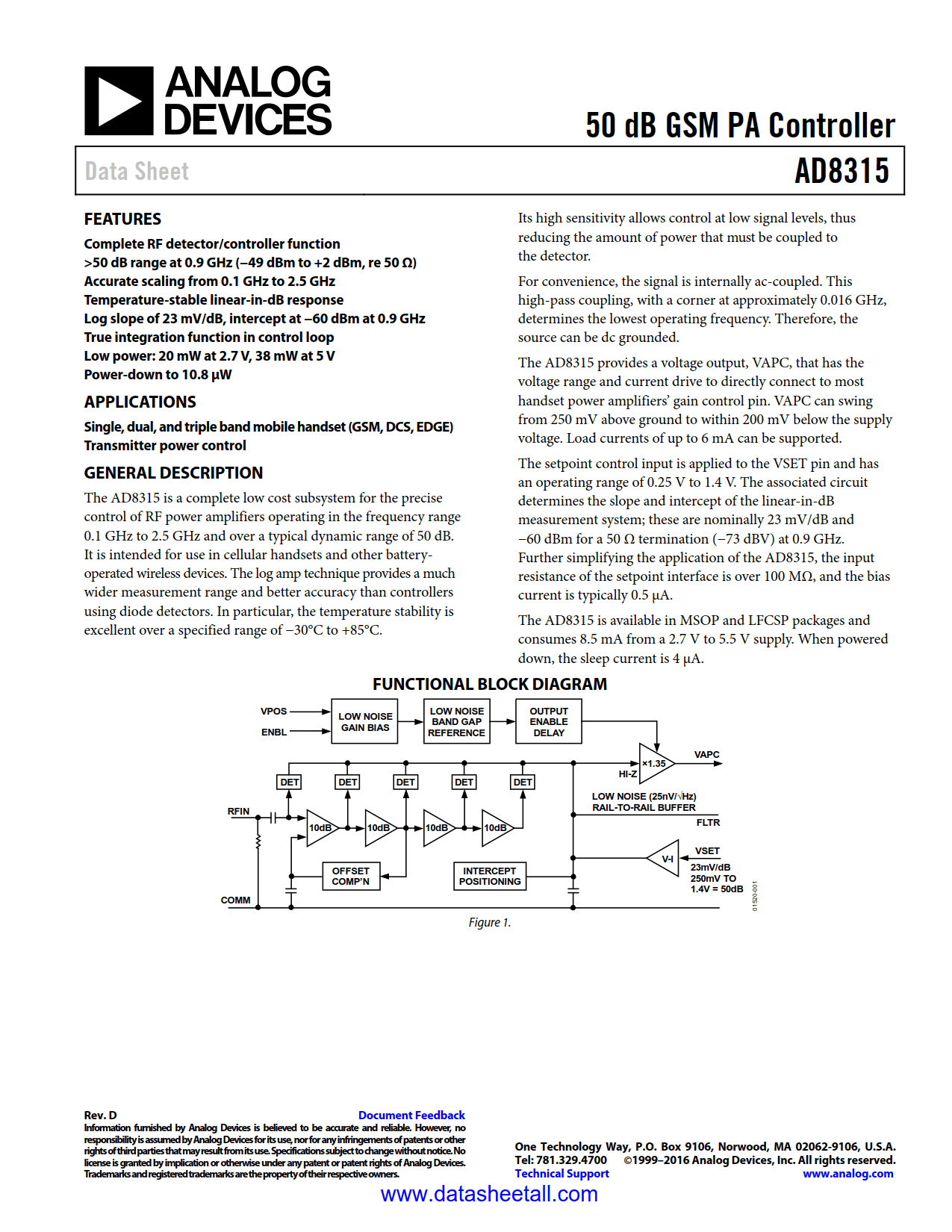 AD8315 Datasheet