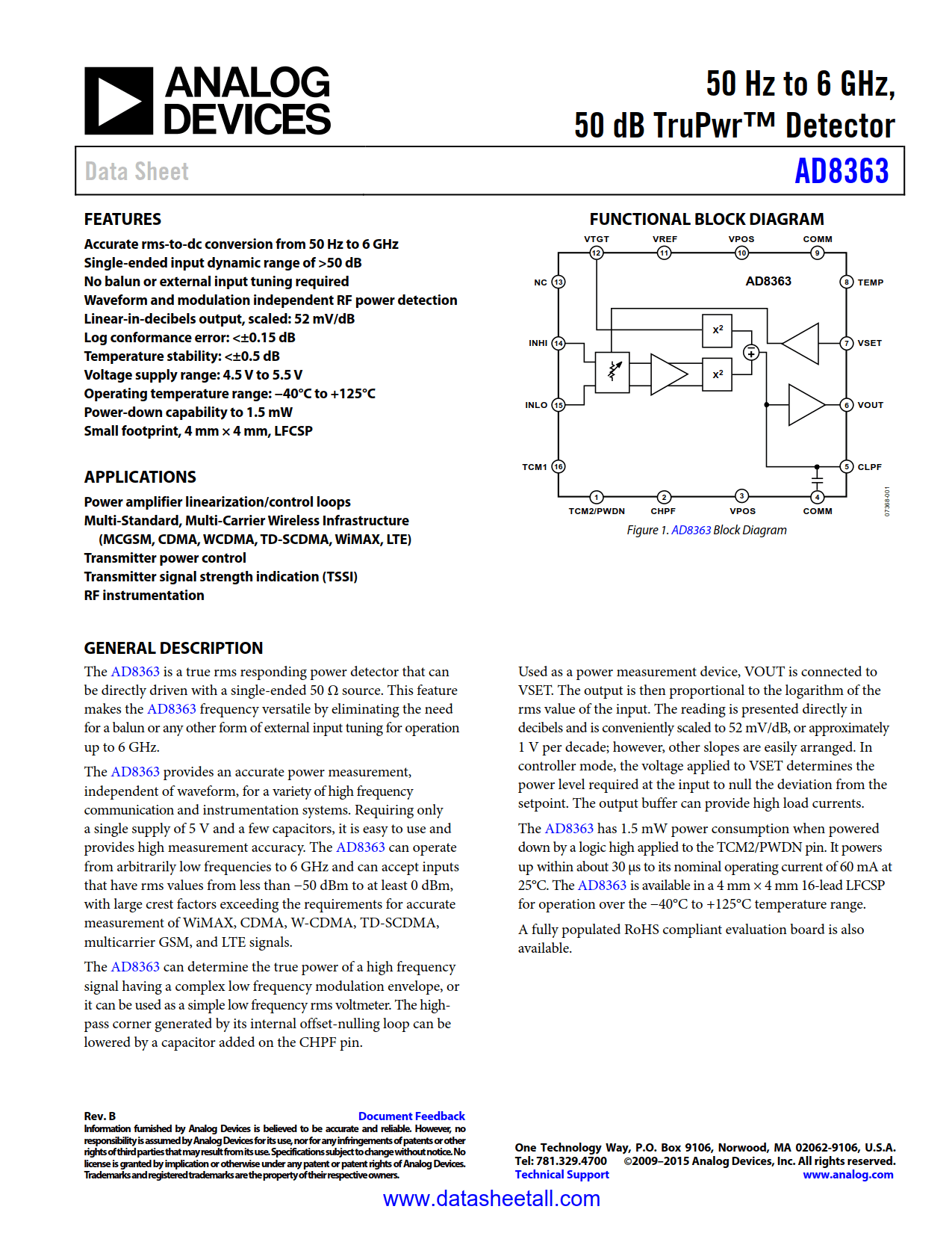 AD8363 Datasheet