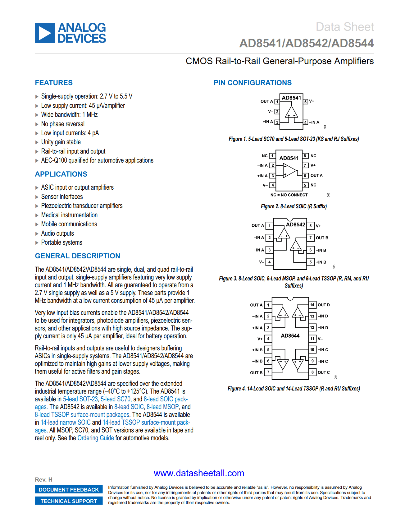 AD8541 Datasheet