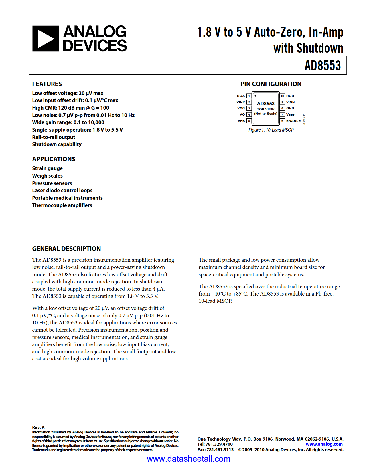 AD8553 Datasheet