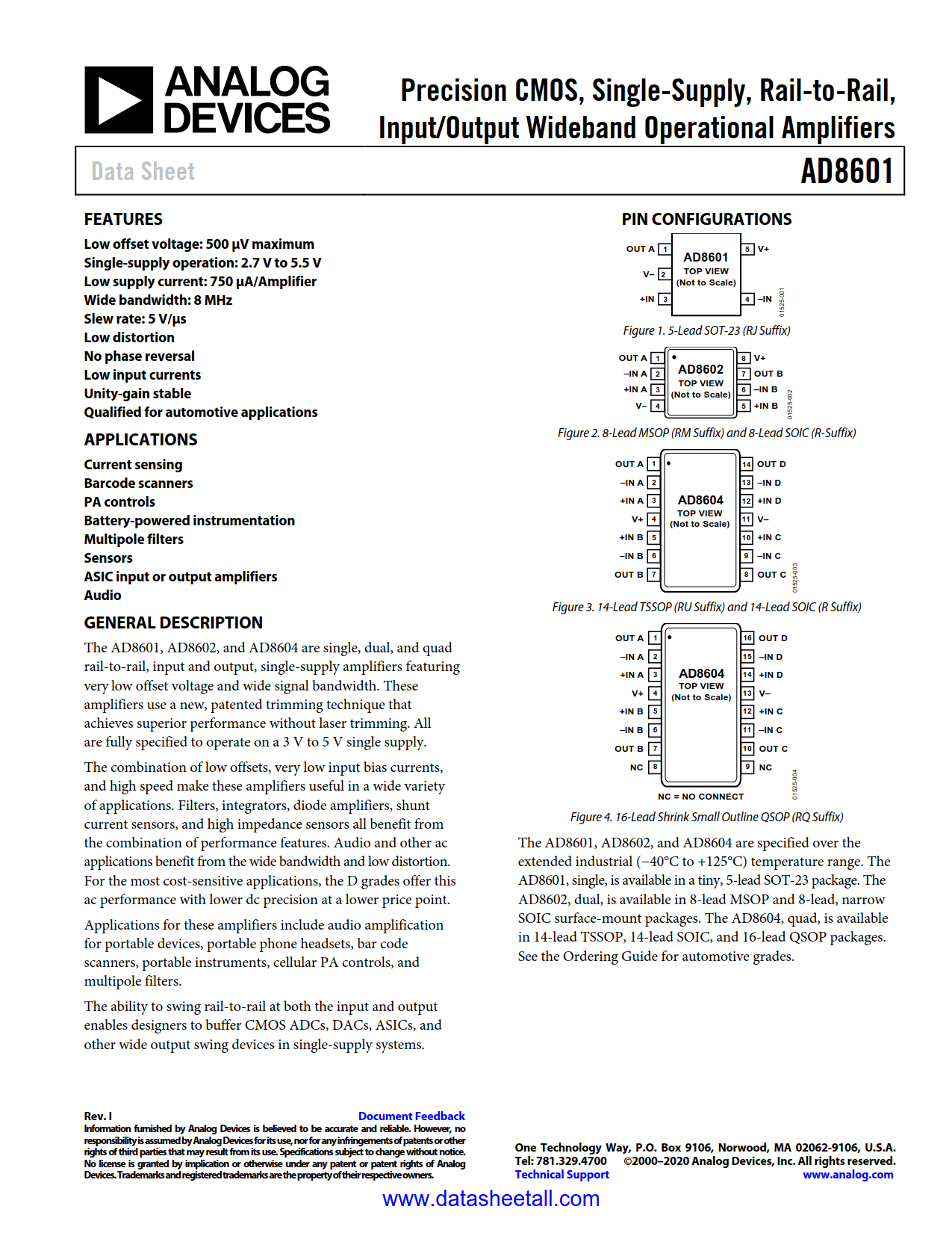 AD8601 Datasheet