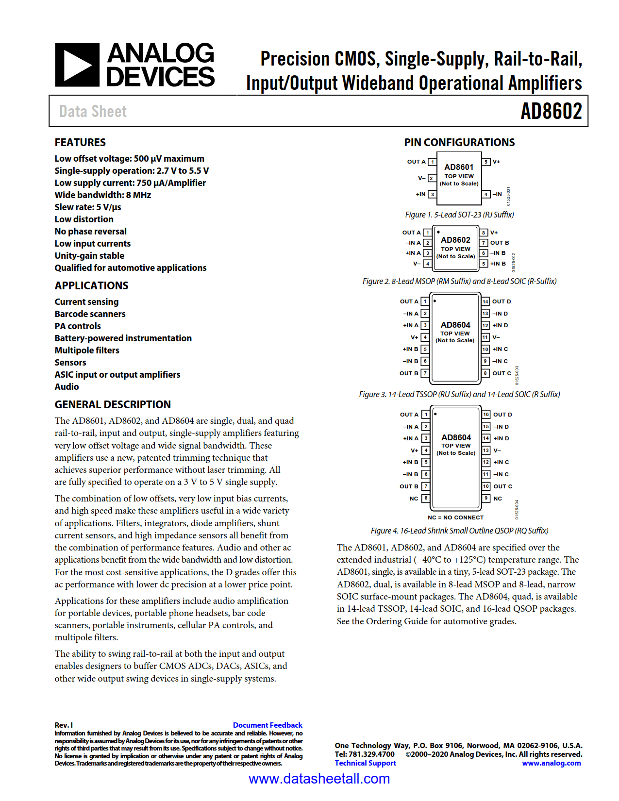 AD8602 Datasheet