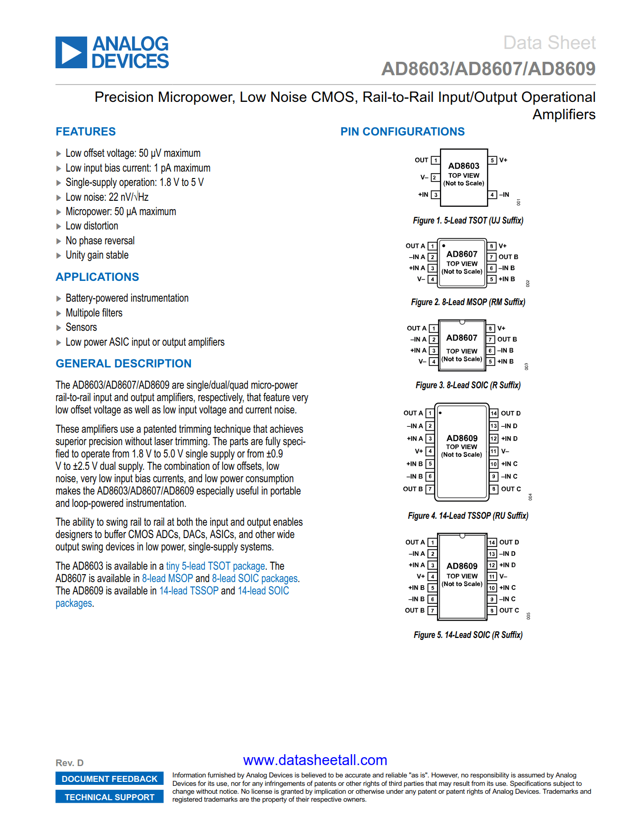 AD8607 Datasheet