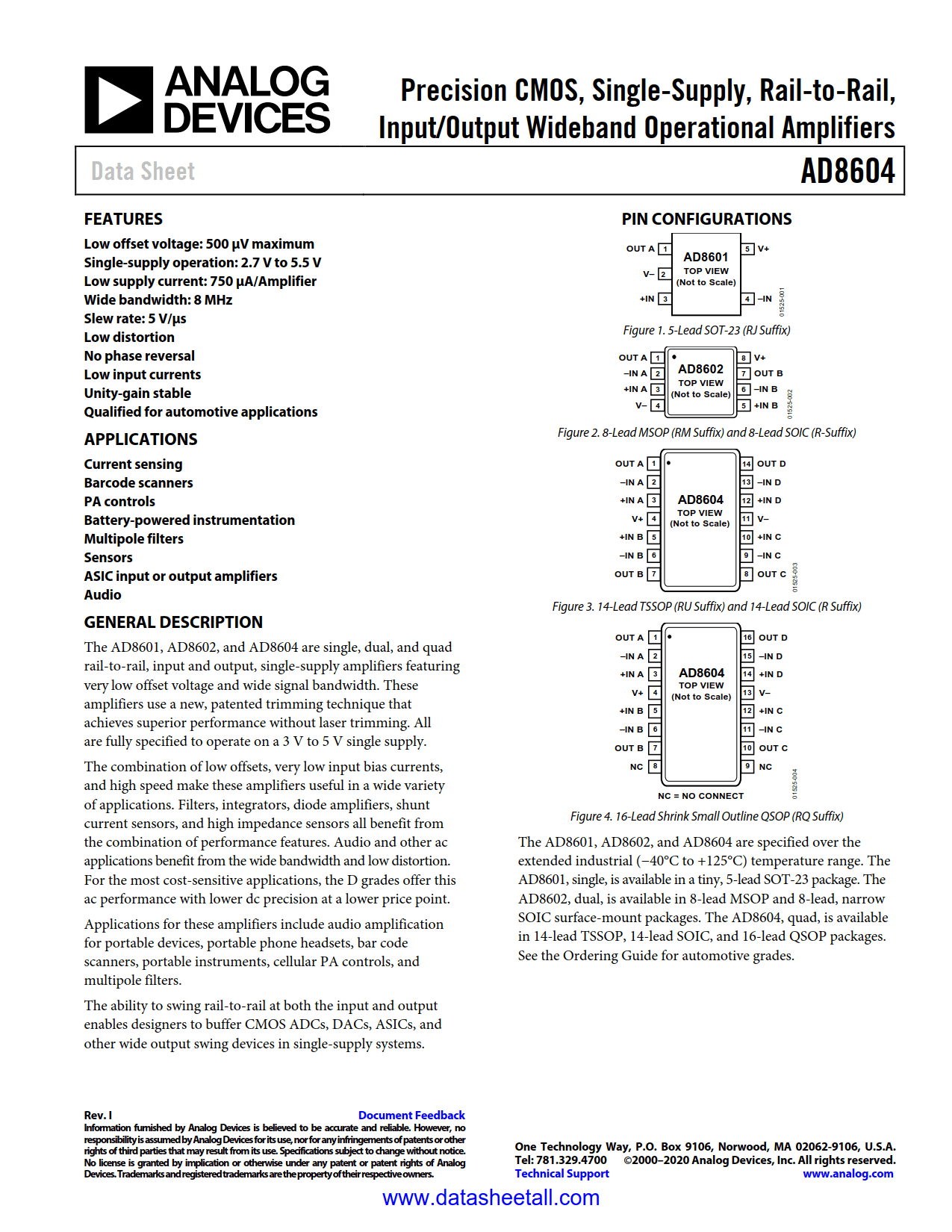 AD8604 Datasheet
