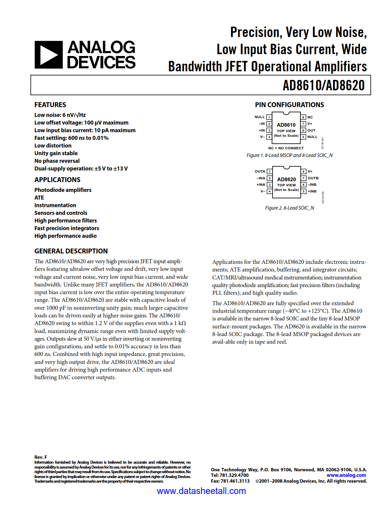 AD8610 Datasheet
