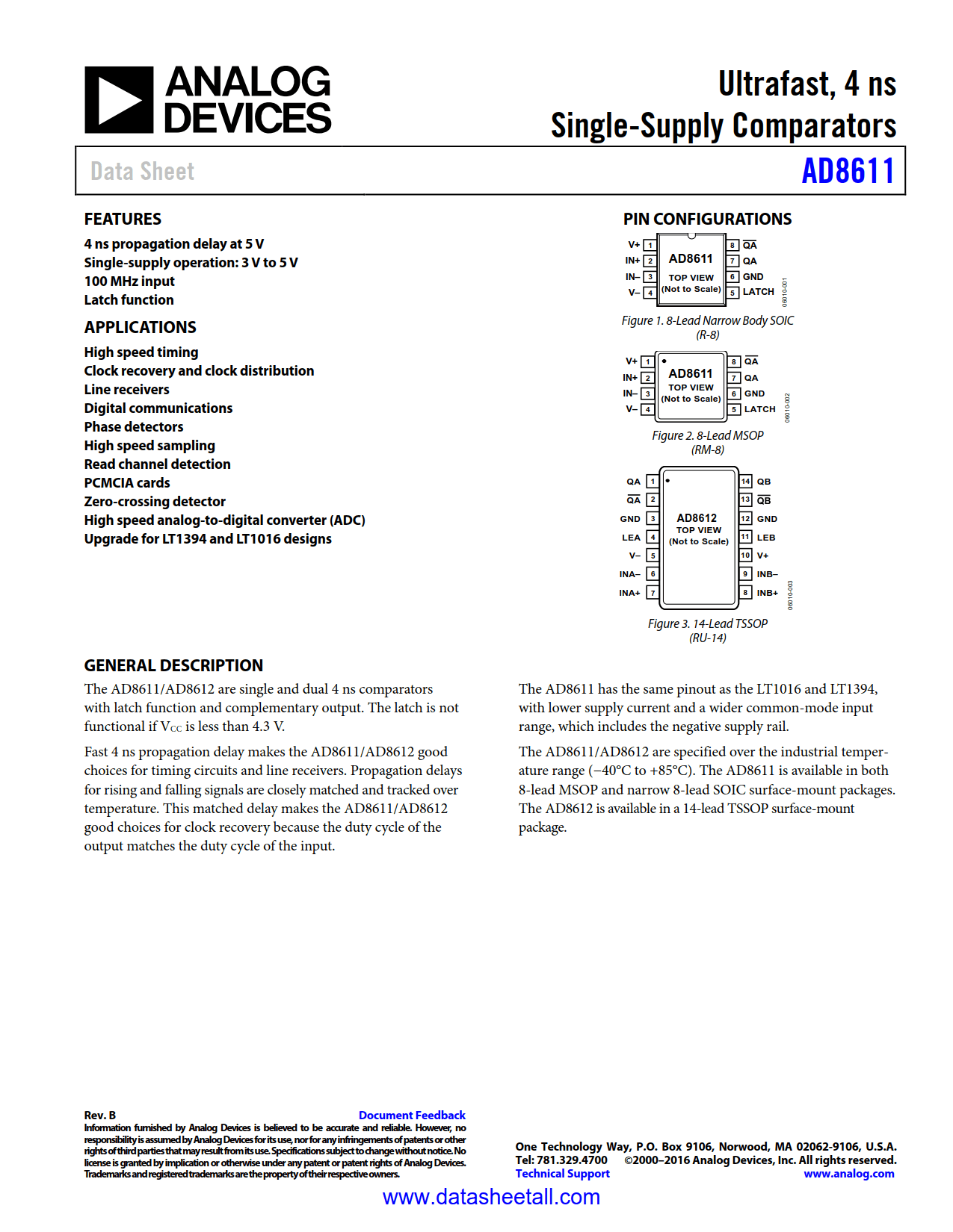 AD8611 Datasheet