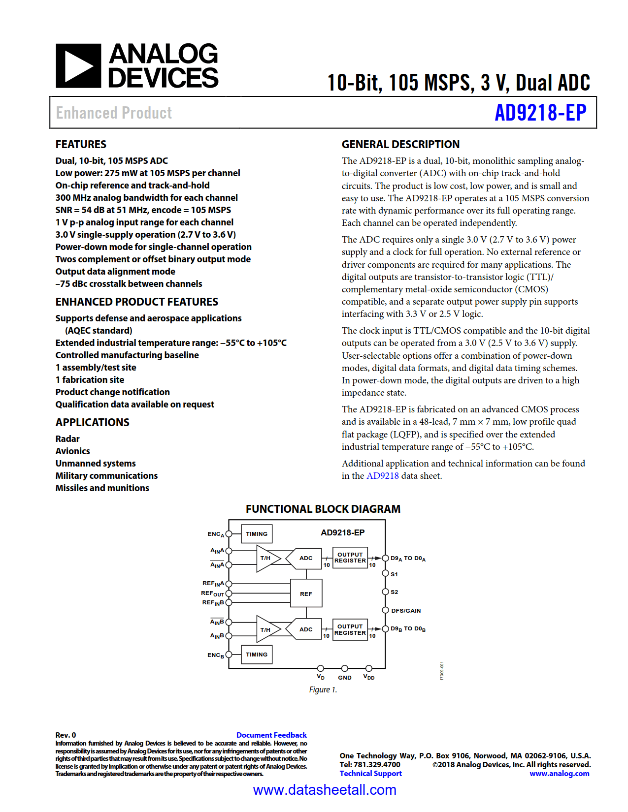 AD9218-EP Datasheet