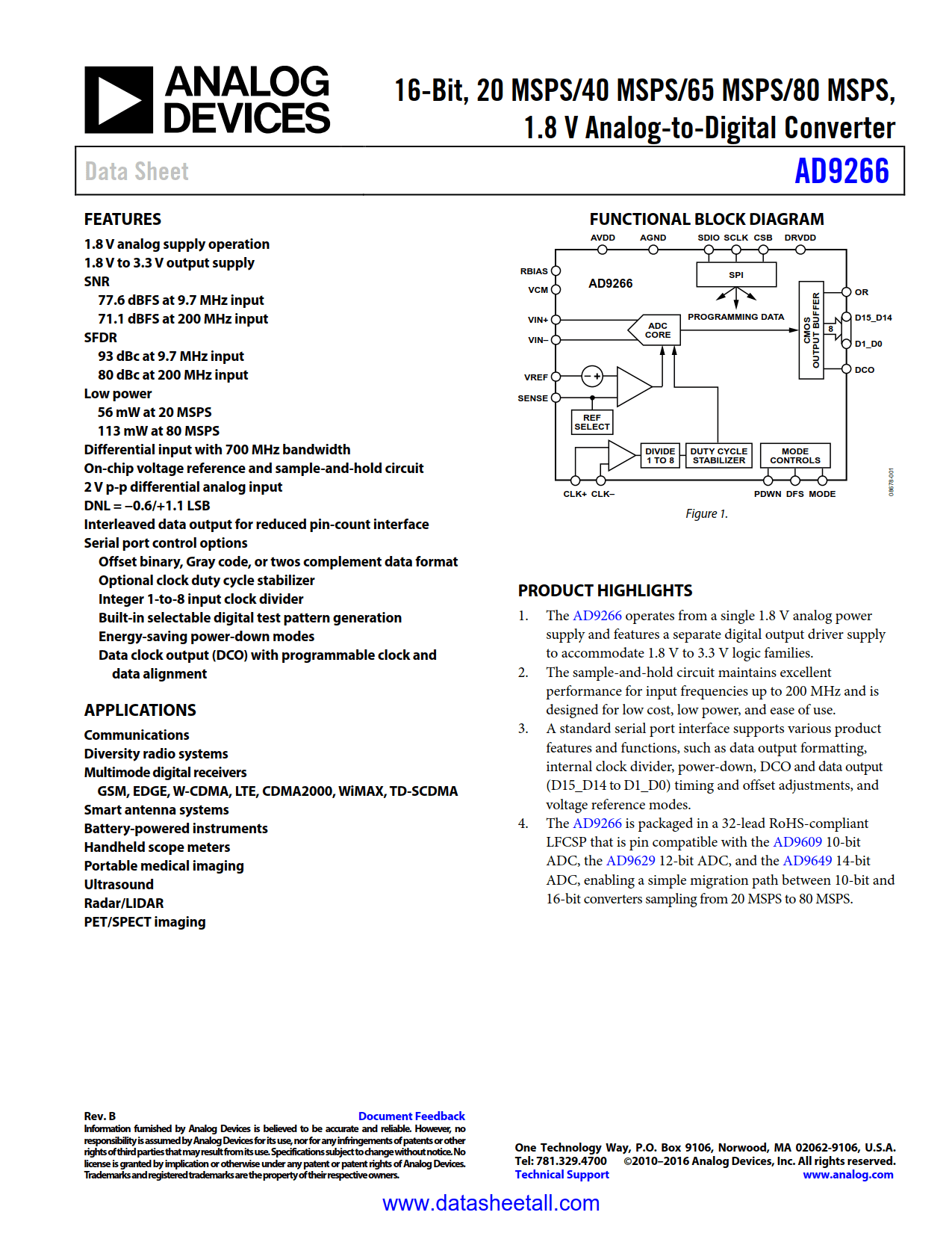AD9266 Datasheet