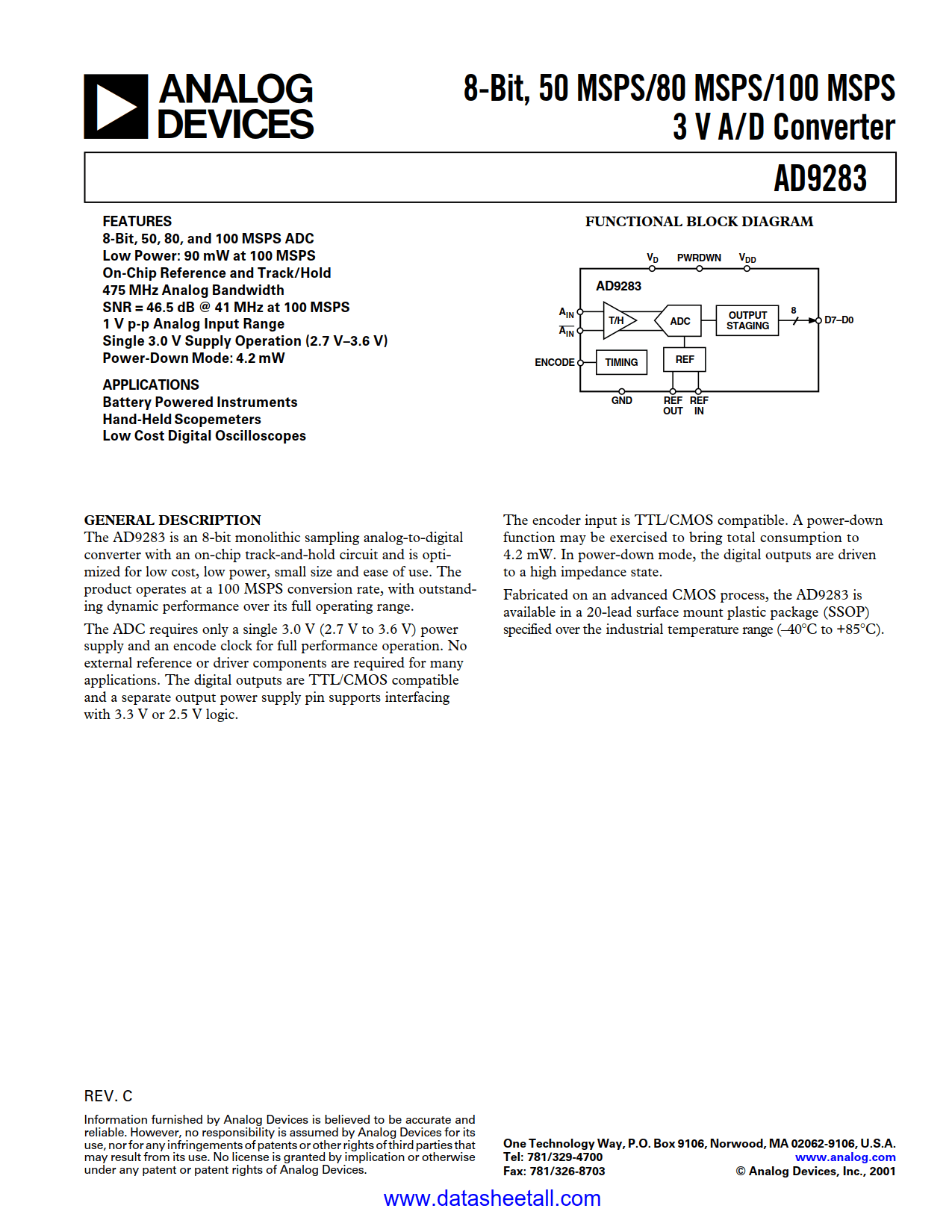 AD9283 Datasheet