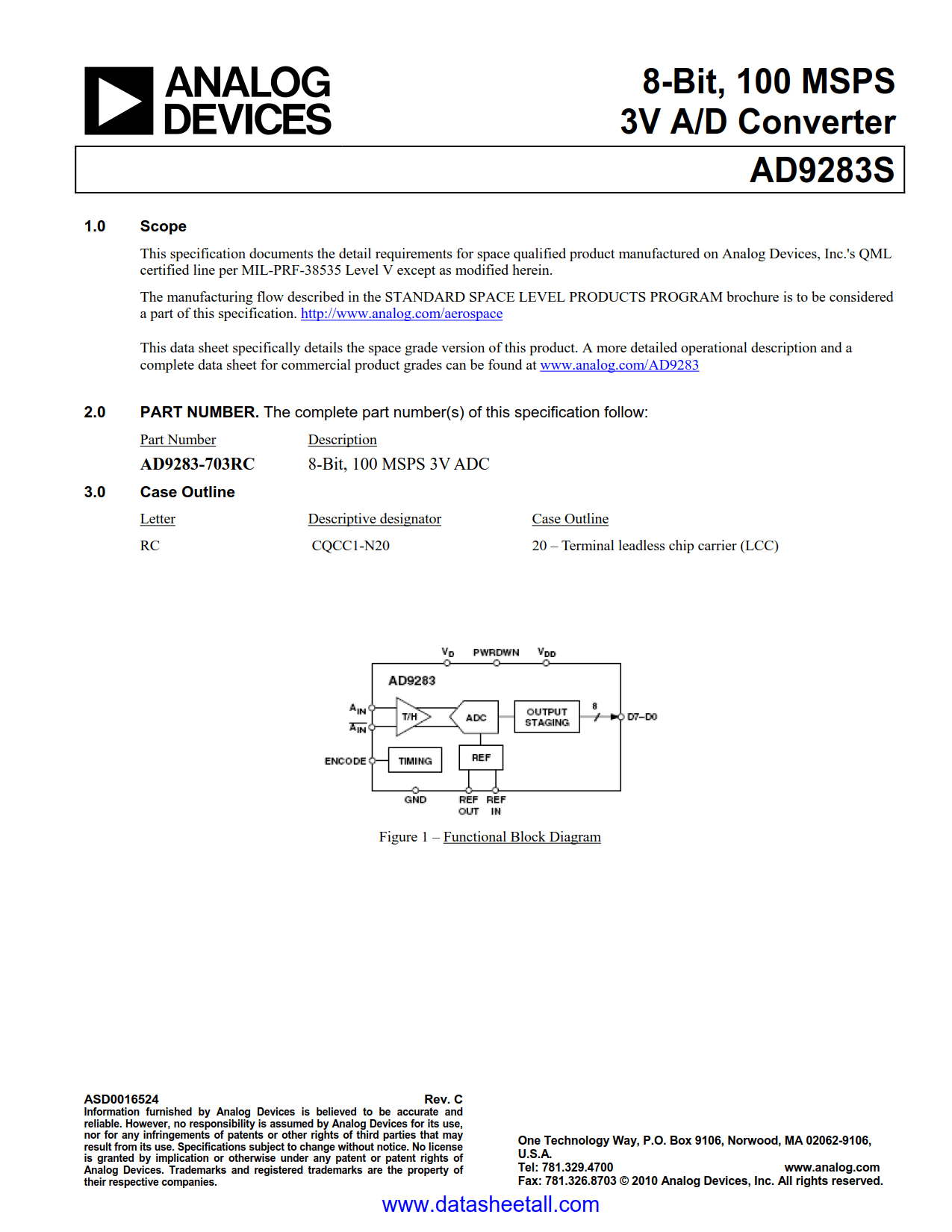 AD9283S Datasheet