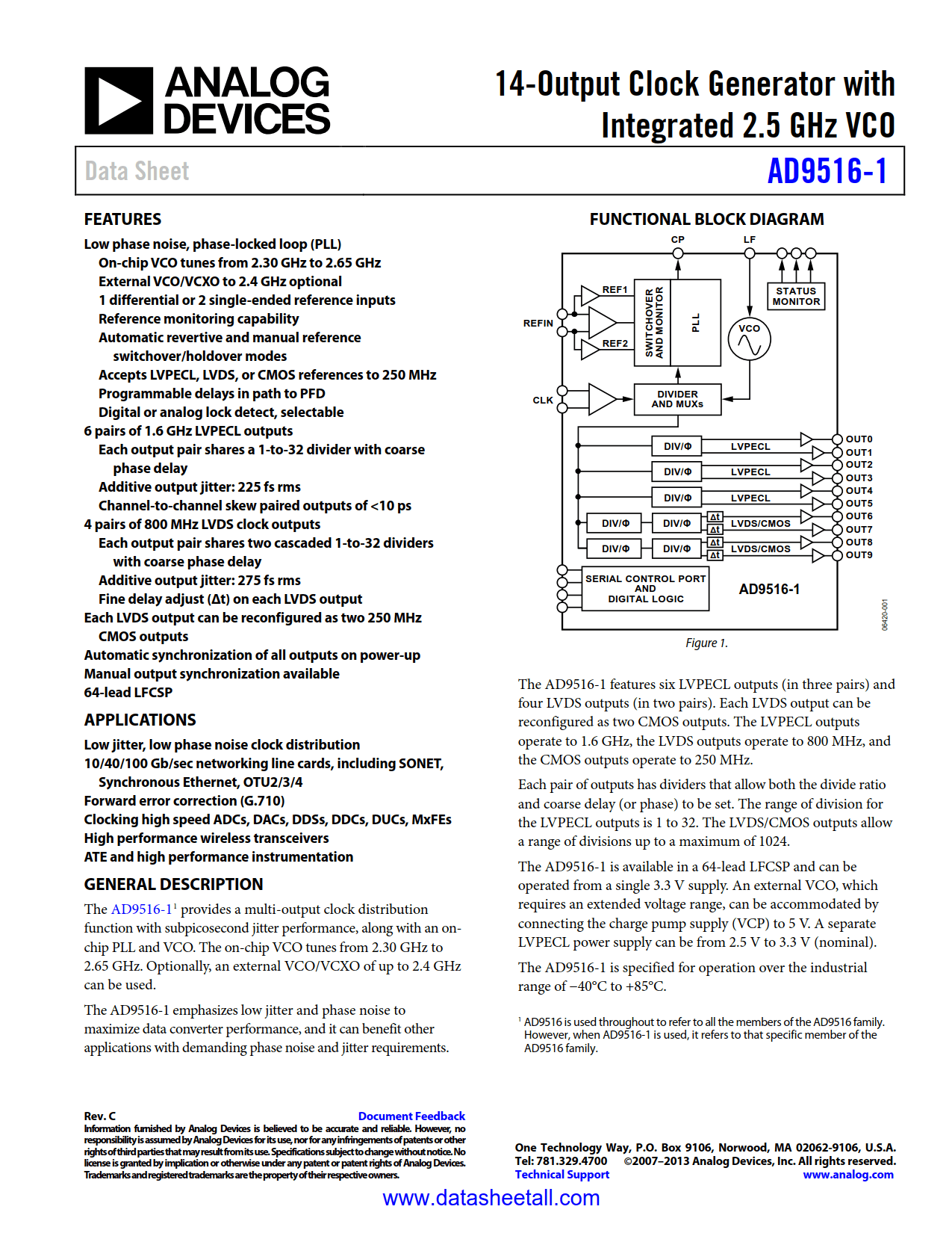 AD9516-1 Datasheet