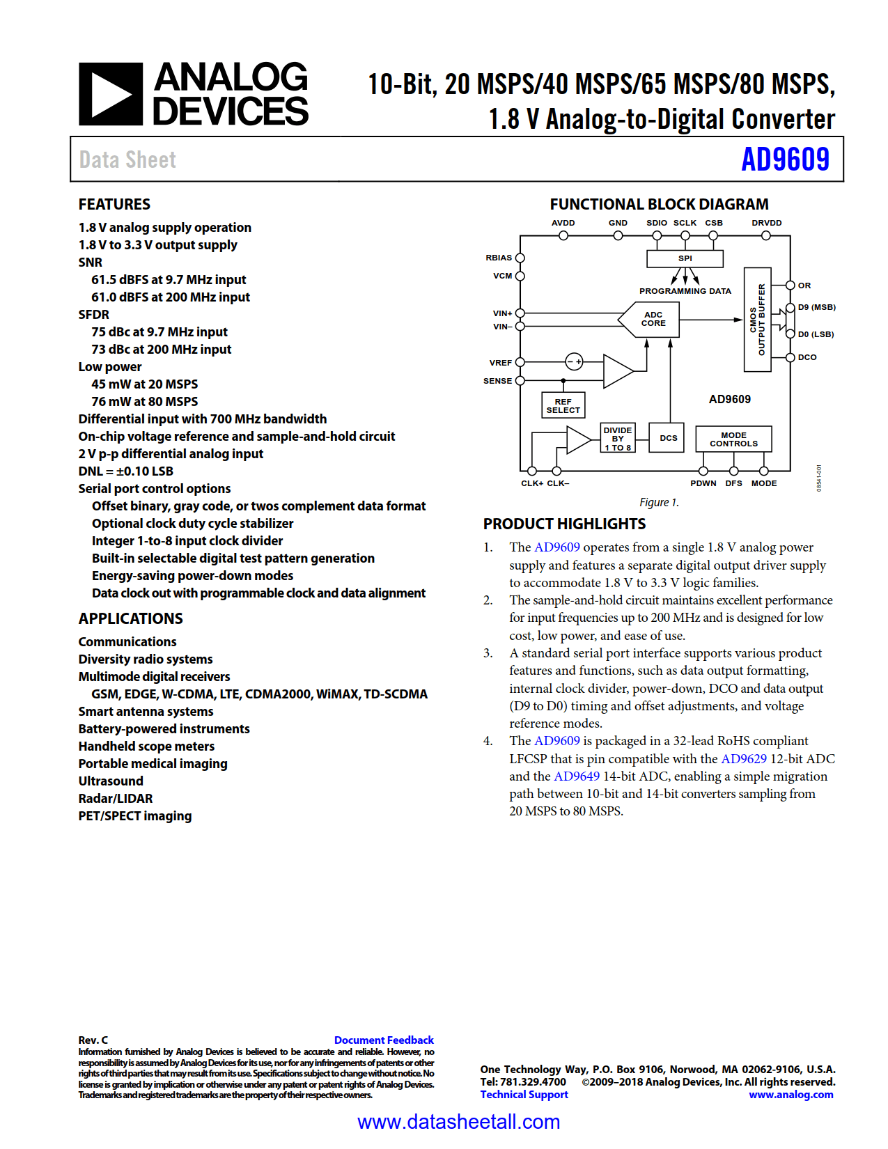 AD9609 Datasheet