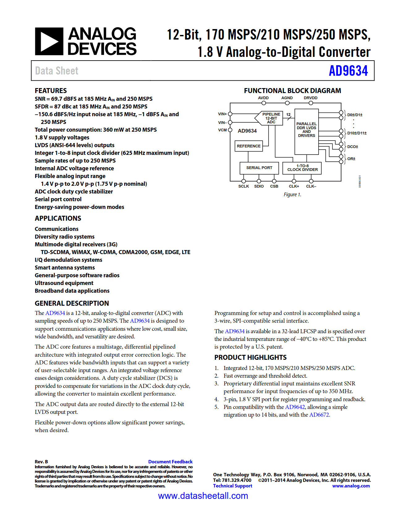 AD9634 Datasheet