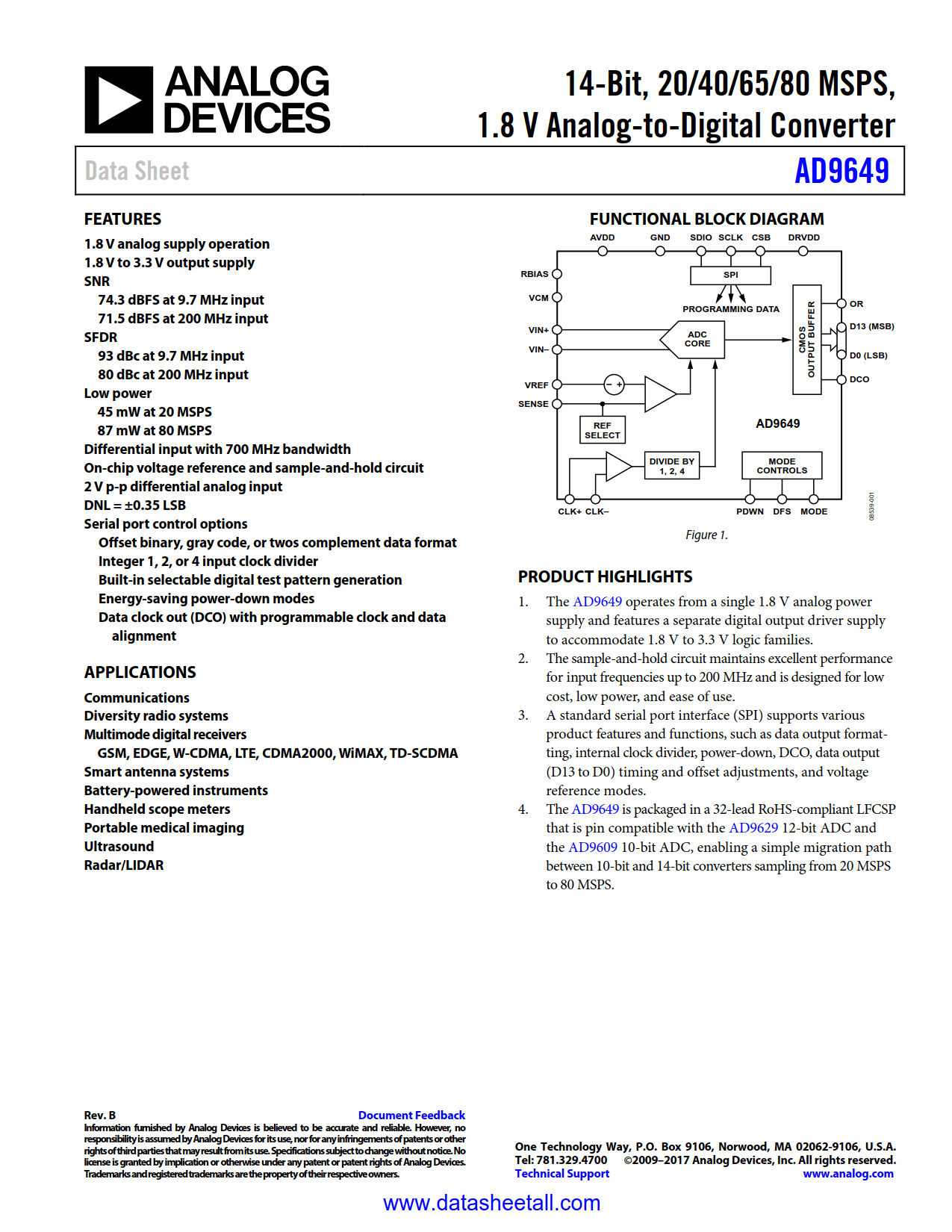 AD9649 Datasheet