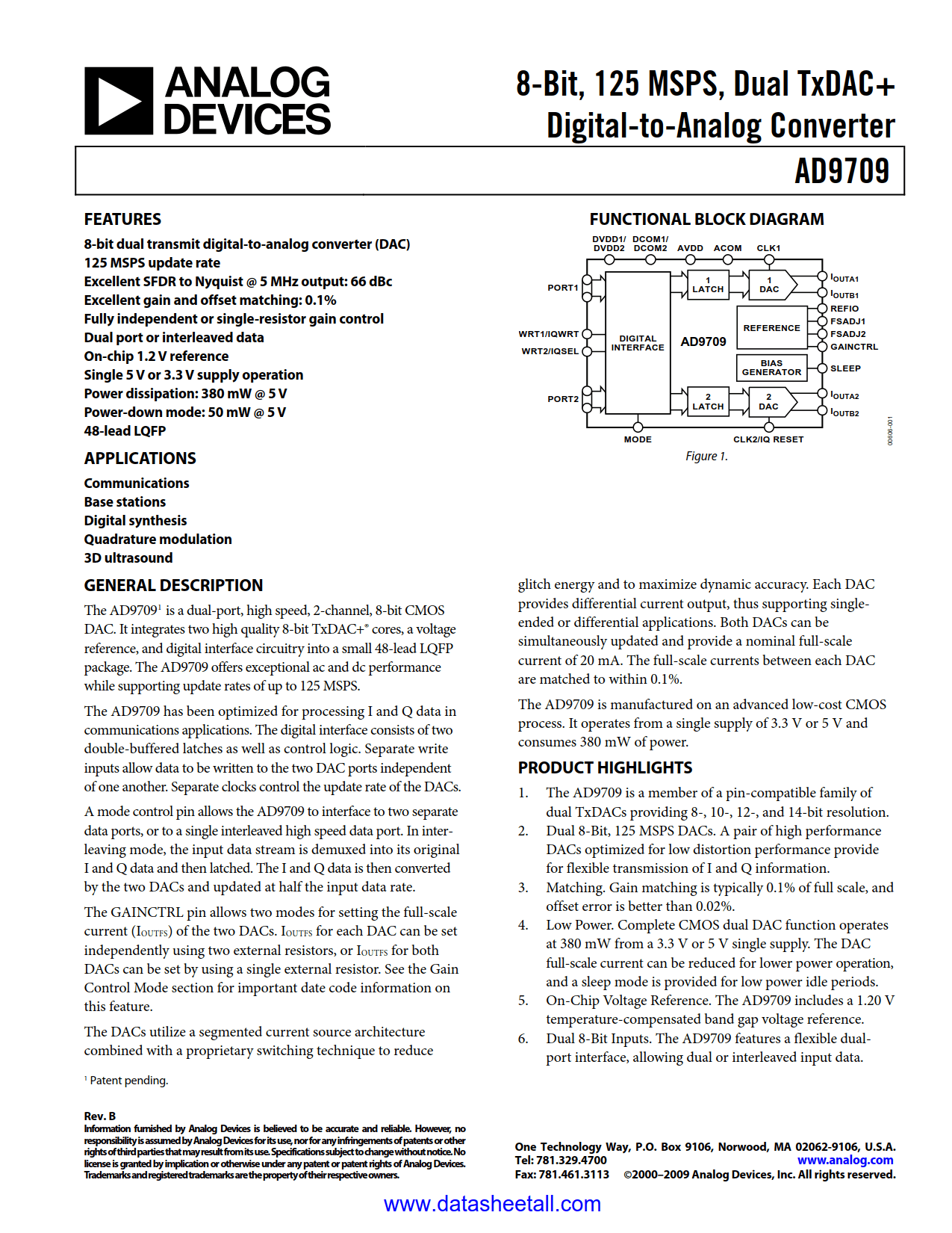 AD9709 Datasheet