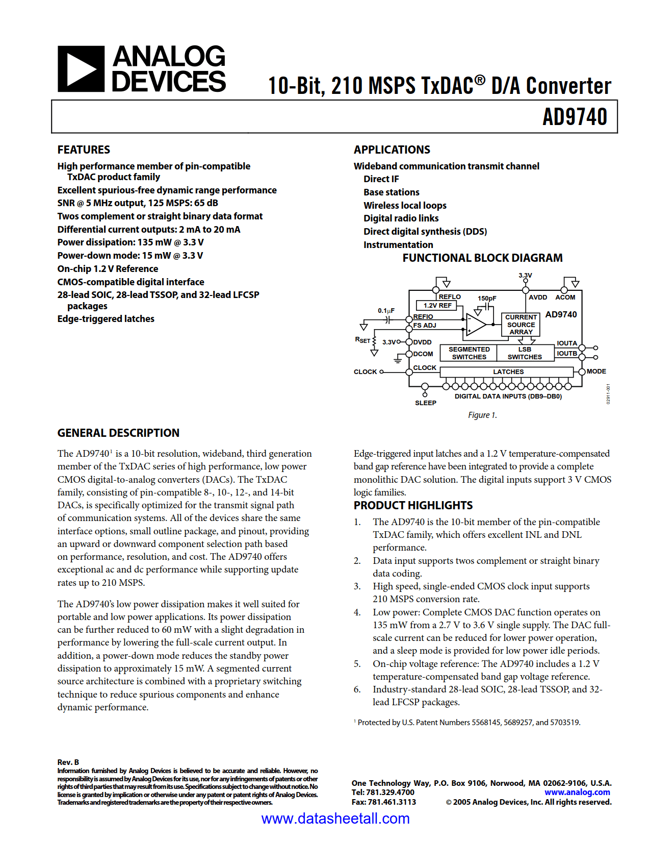 AD9740 Datasheet