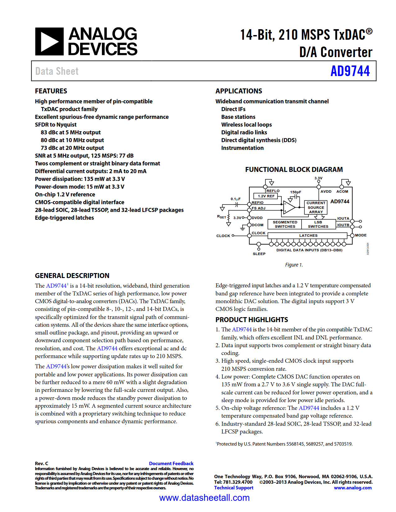 AD9744 Datasheet
